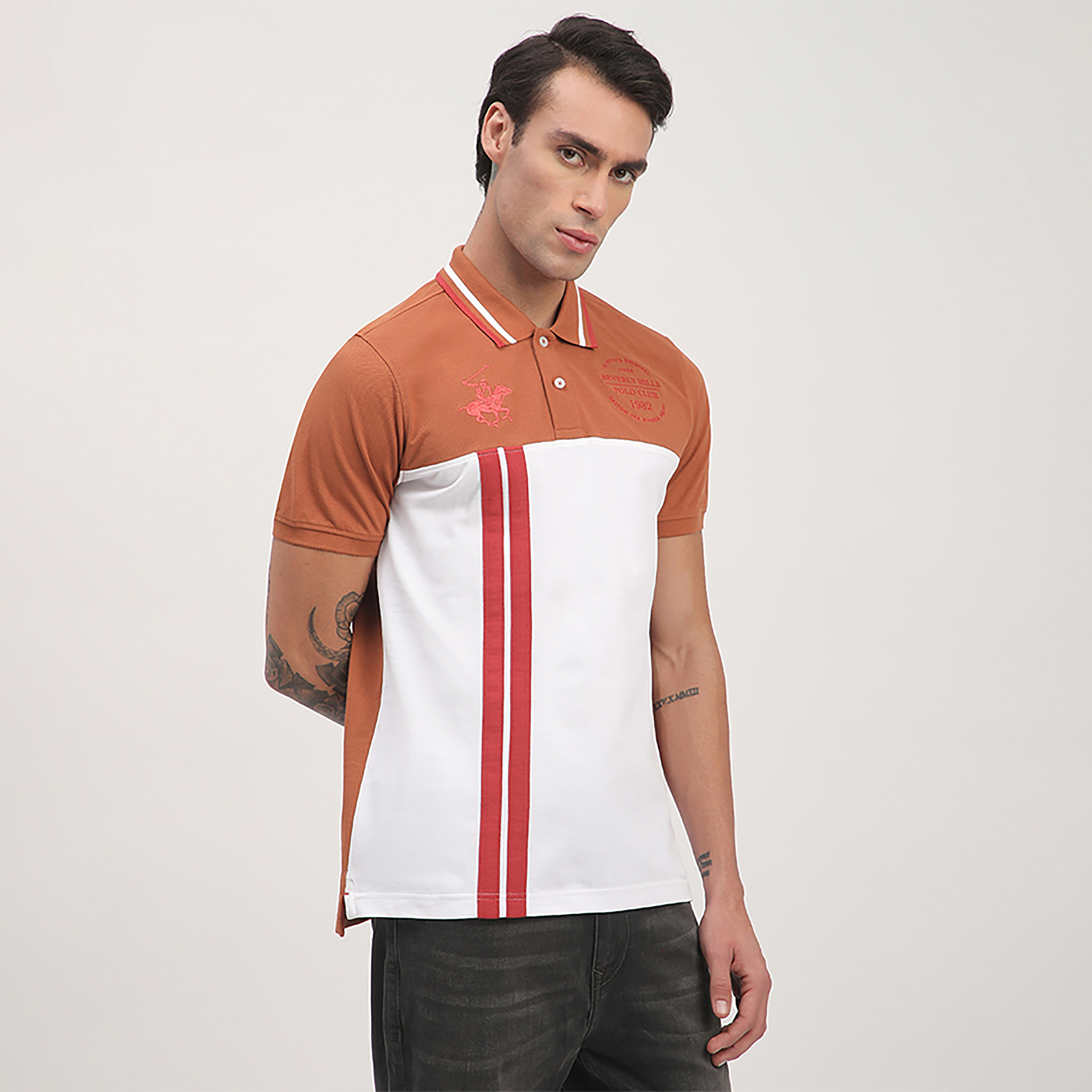 تي شيرت بولو بأكمام قصيرة وياقة بألوان متعددة من بيفرلي هيلز بولو كلوب-men-clothing-tshirtsandpolos-polos-image-2