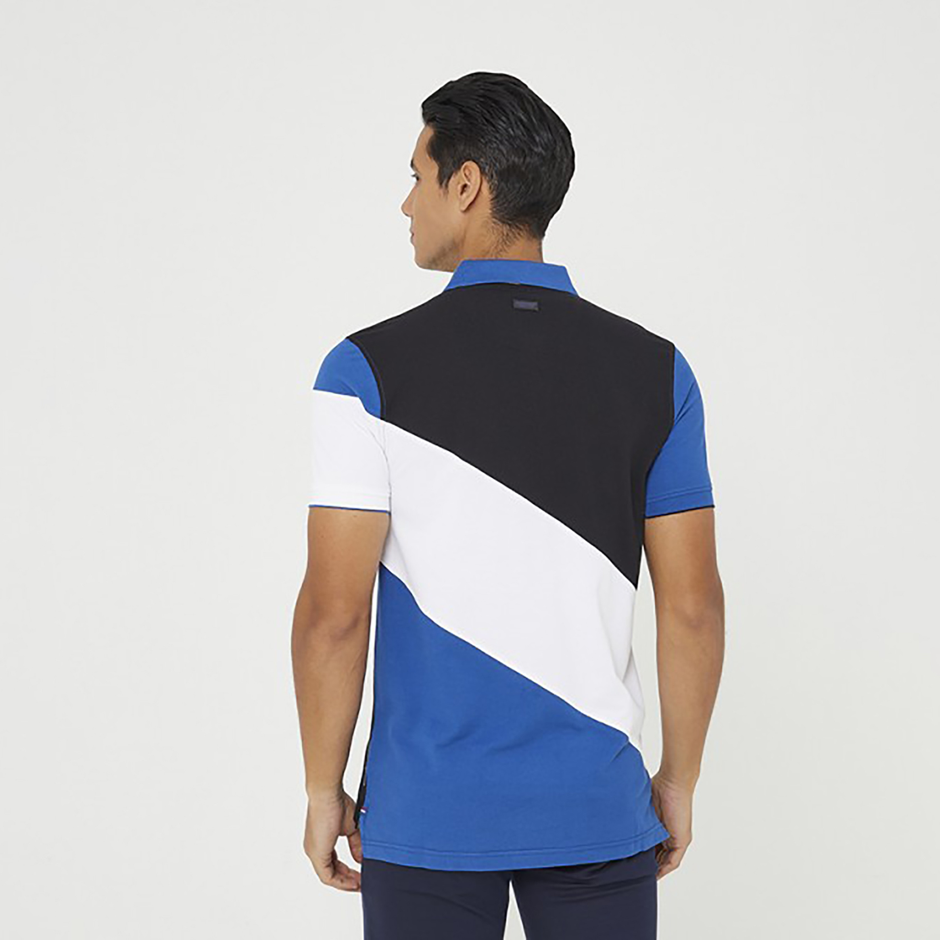 تي شيرت بيفرلي هيلز بولو كلب بأكمام قصيرة مع منسوجة بلون ازرق للرجال-men-clothing-tshirtsandpolos-polos-image-2
