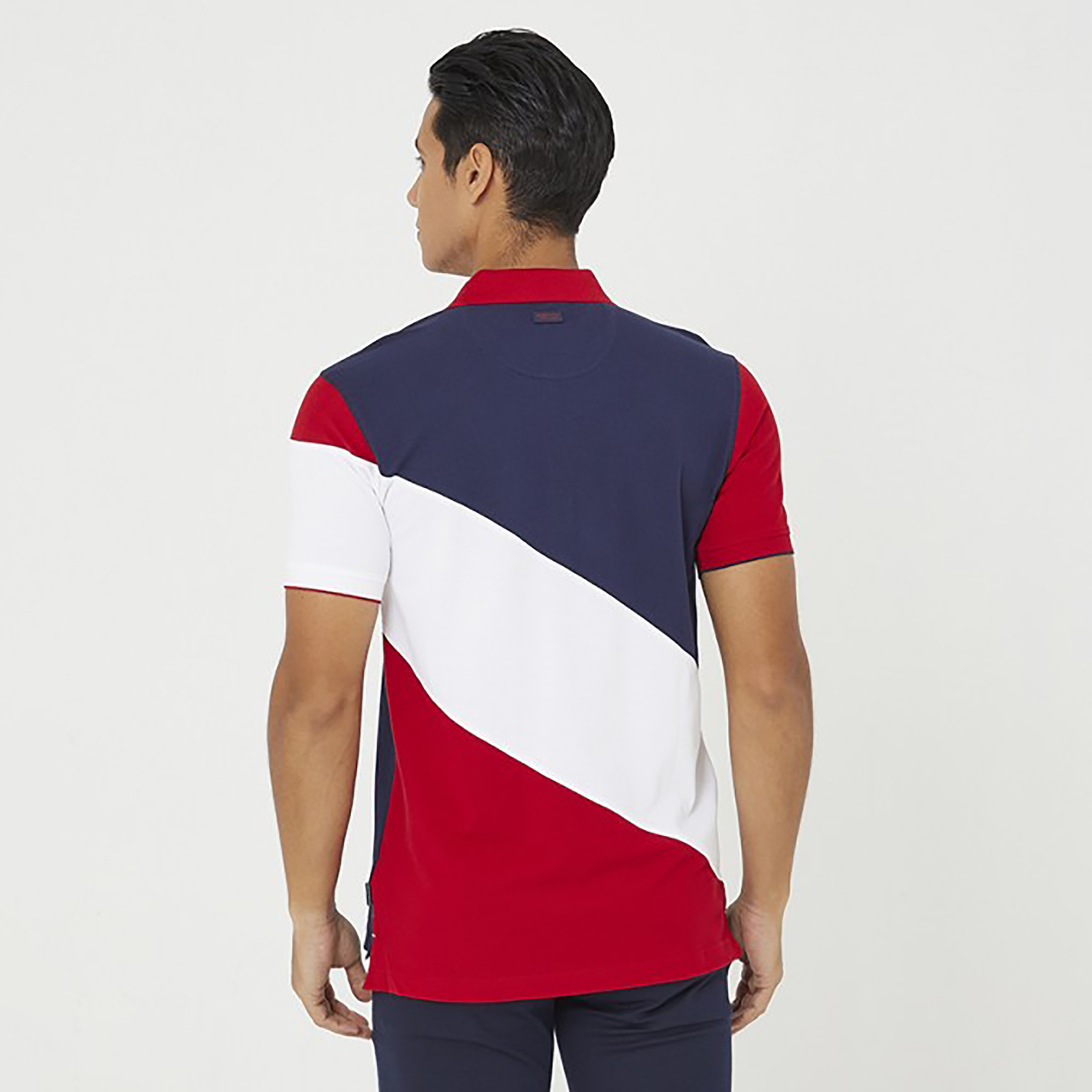 تي شيرت بيفرلي هيلز بولو كلب بأكمام قصيرة مع منسوجة بلون ازرق للرجال-men-clothing-tshirtsandpolos-polos-image-6