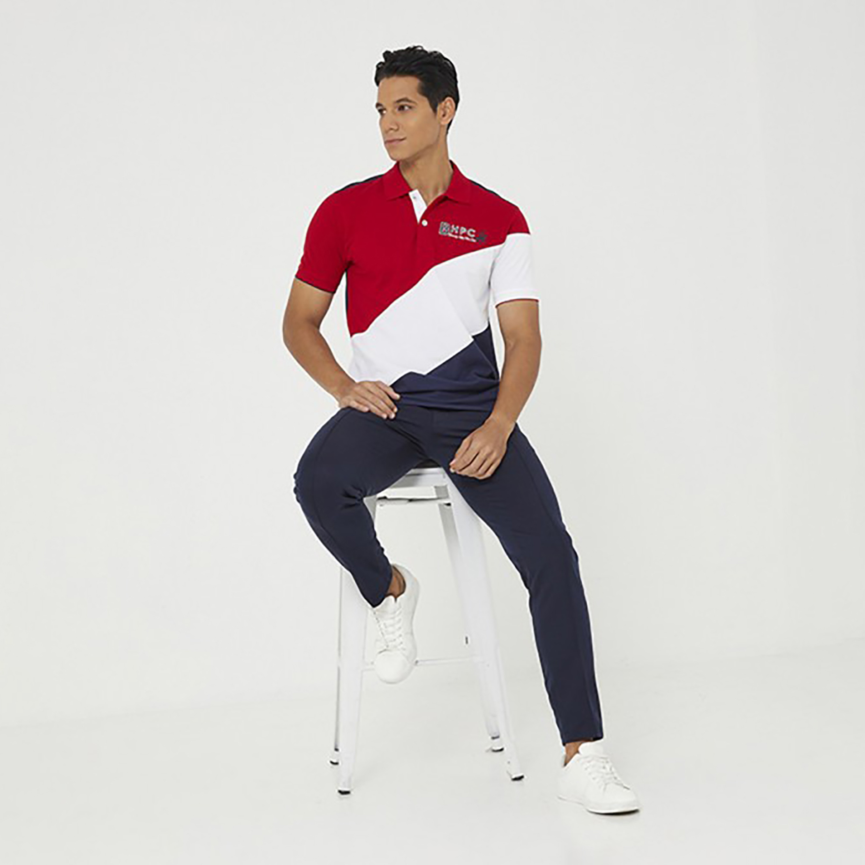 تي شيرت بيفرلي هيلز بولو كلب بأكمام قصيرة مع منسوجة بلون ازرق للرجال-men-clothing-tshirtsandpolos-polos-image-8