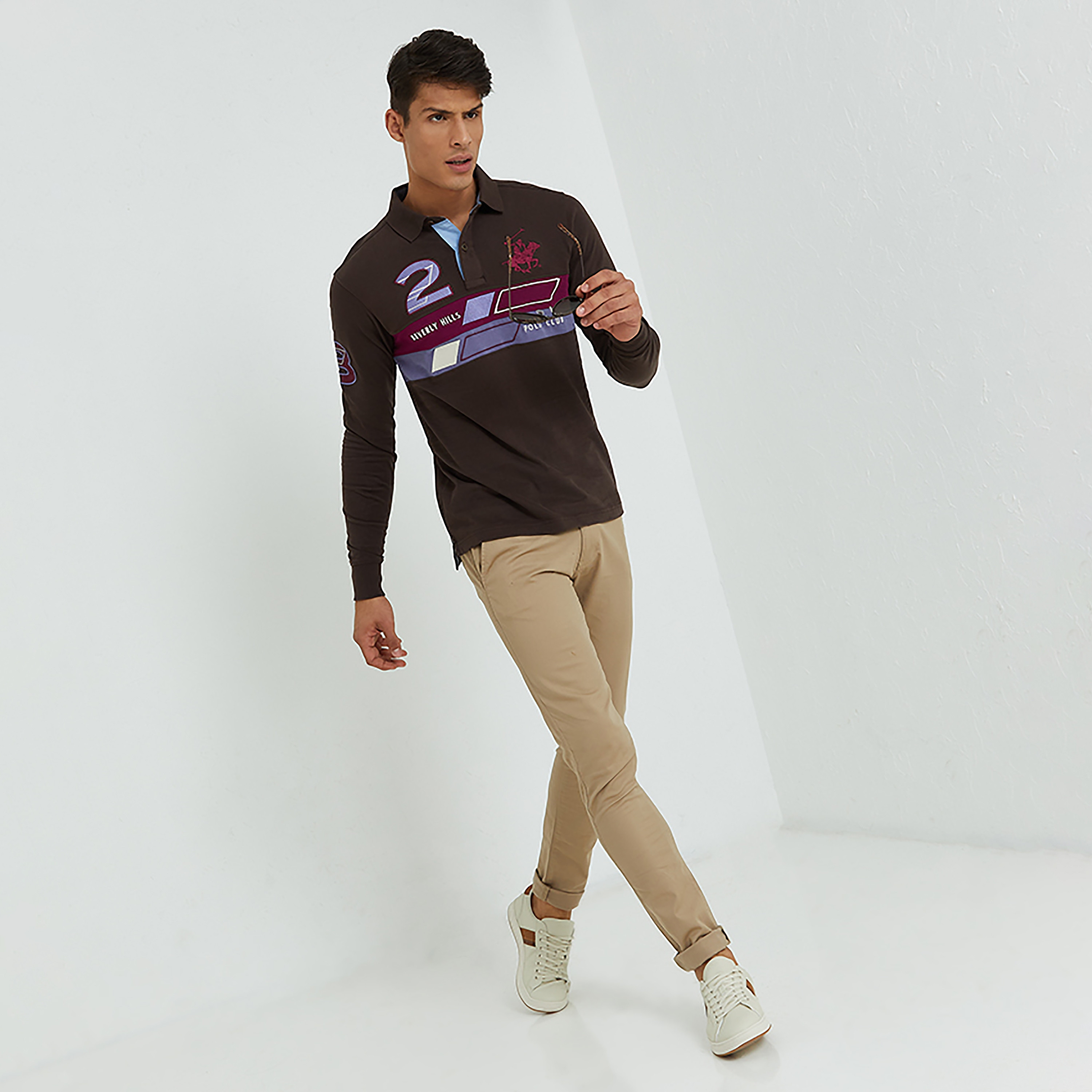 Beverly Hills Polo Club Embroidered Collared Long Sleeves Men's Polo T-Shirt-men-clothing-tshirtsandpolos-polos-image-2