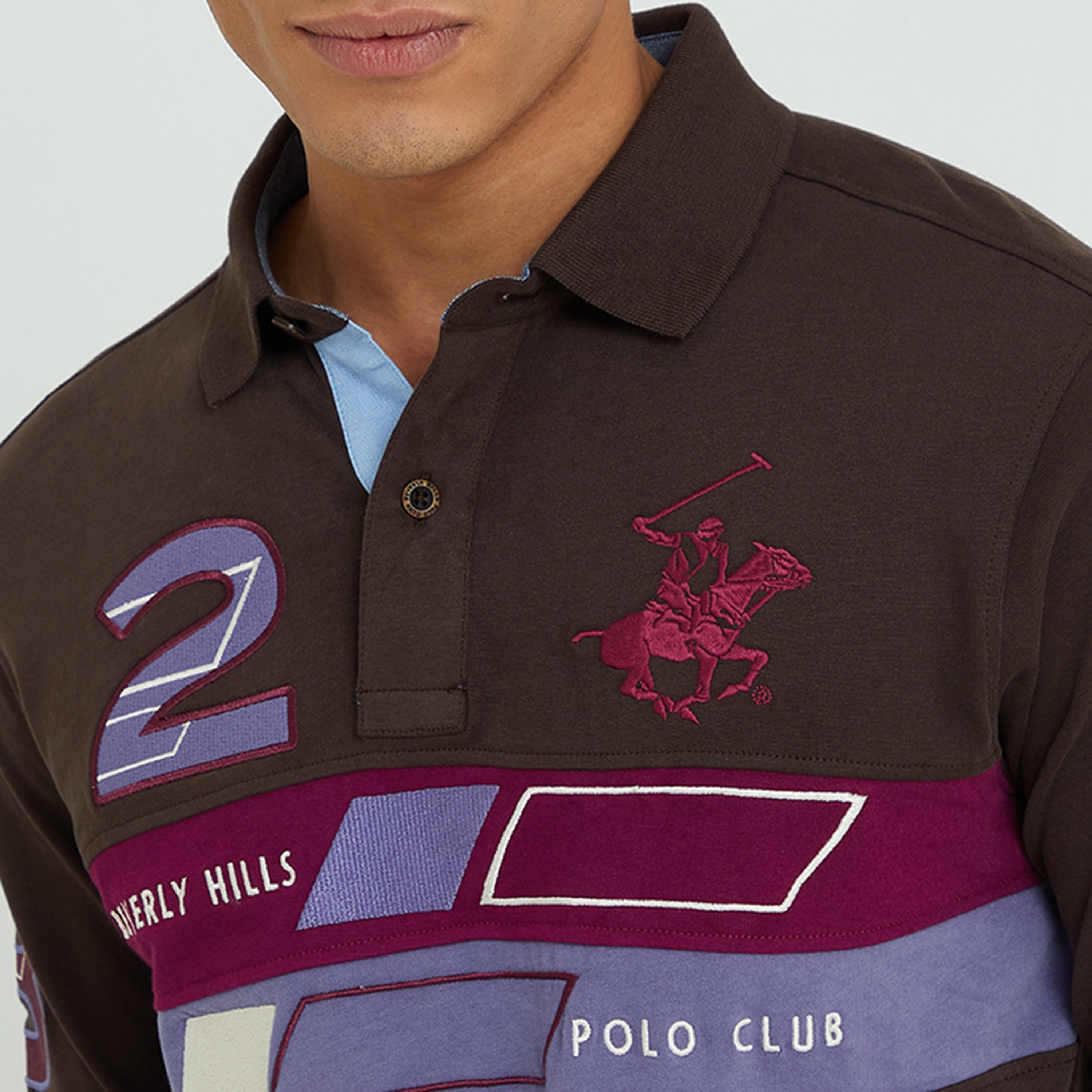 Beverly Hills Polo Club Embroidered Collared Long Sleeves Men's Polo T-Shirt-men-clothing-tshirtsandpolos-polos-image-3