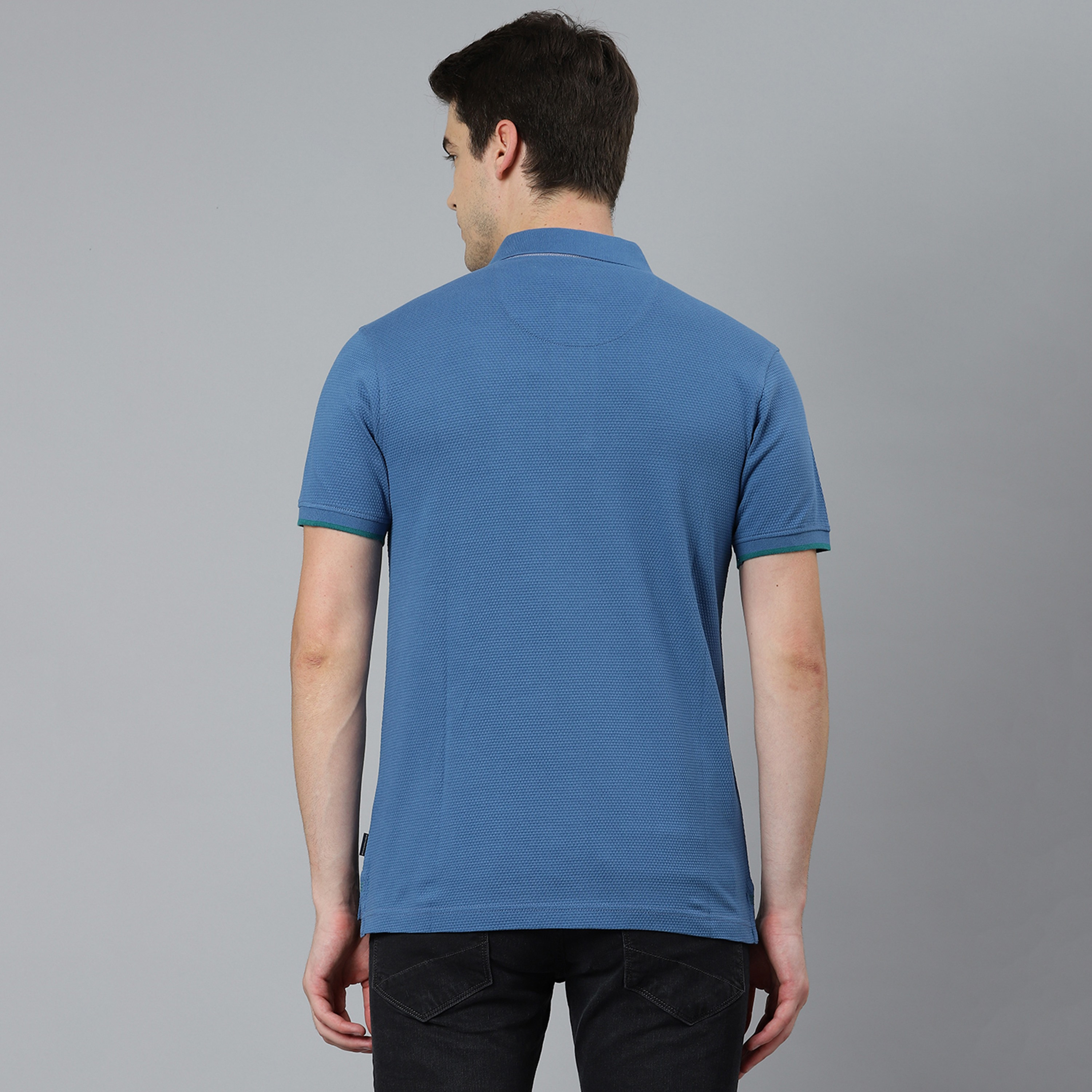 تي شيرت بيفرلي هيلز بولو كلب بأكمام قصيرة سادة بلون أزرق للرجال-men-clothing-tshirtsandpolos-polos-image-4