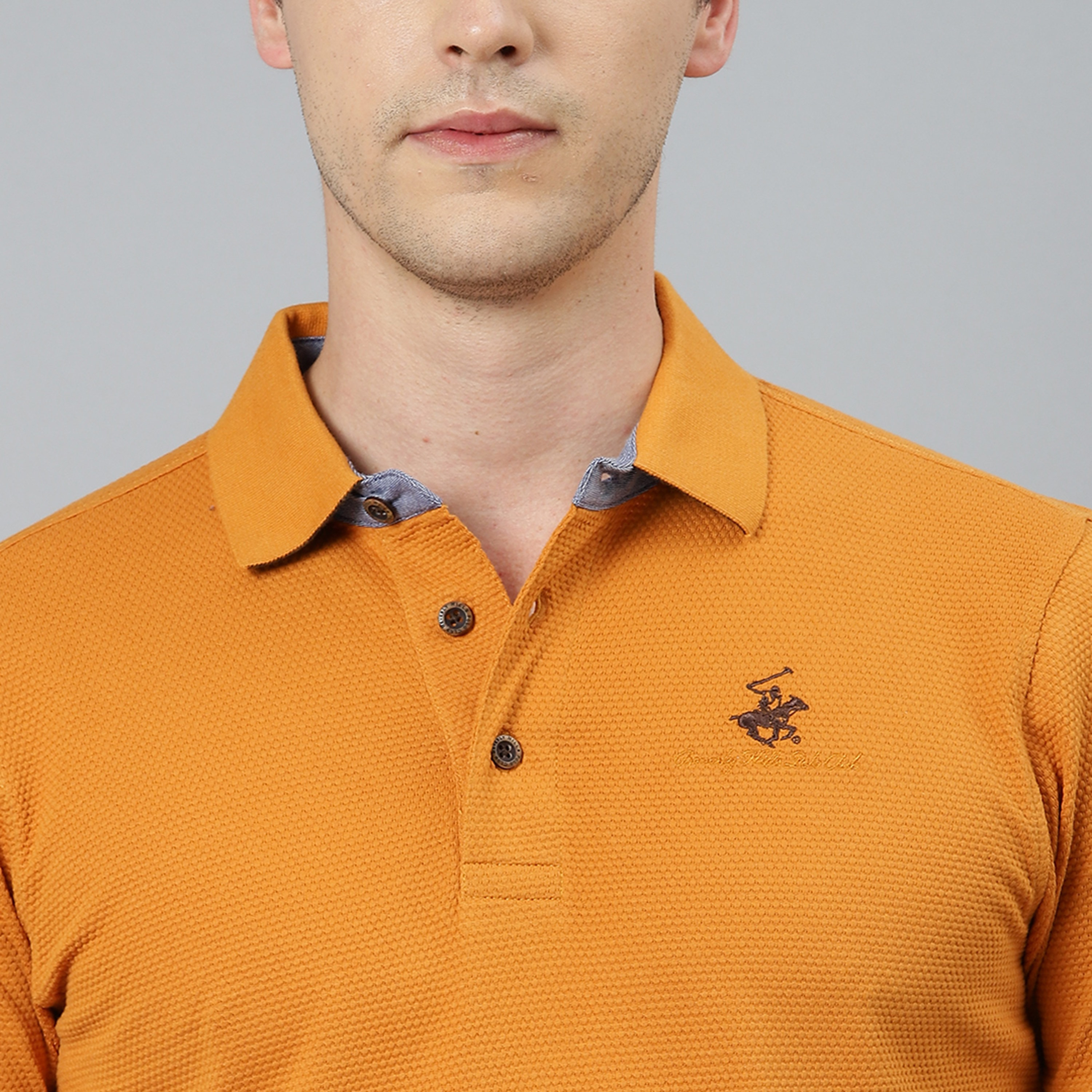 تي شيرت بيفرلي هيلز بولو كلب بأكمام قصيرة سادة بلون أزرق للرجال-men-clothing-tshirtsandpolos-polos-image-14