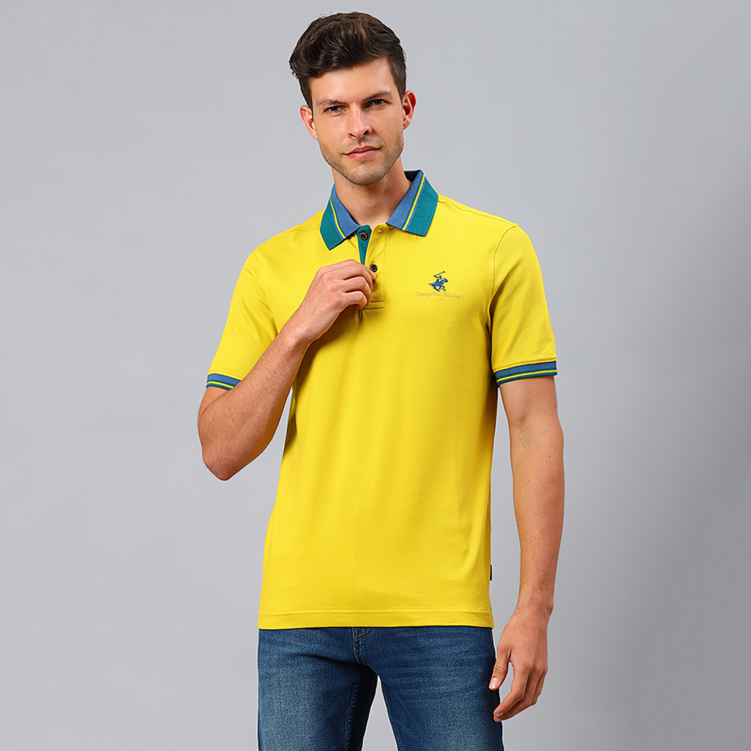 بيفرلي هيلز بولو كلوب-  قميص بولو رجالي سادة بأكمام قصيرة وياقة-men-clothing-tshirtsandpolos-polos-image-1