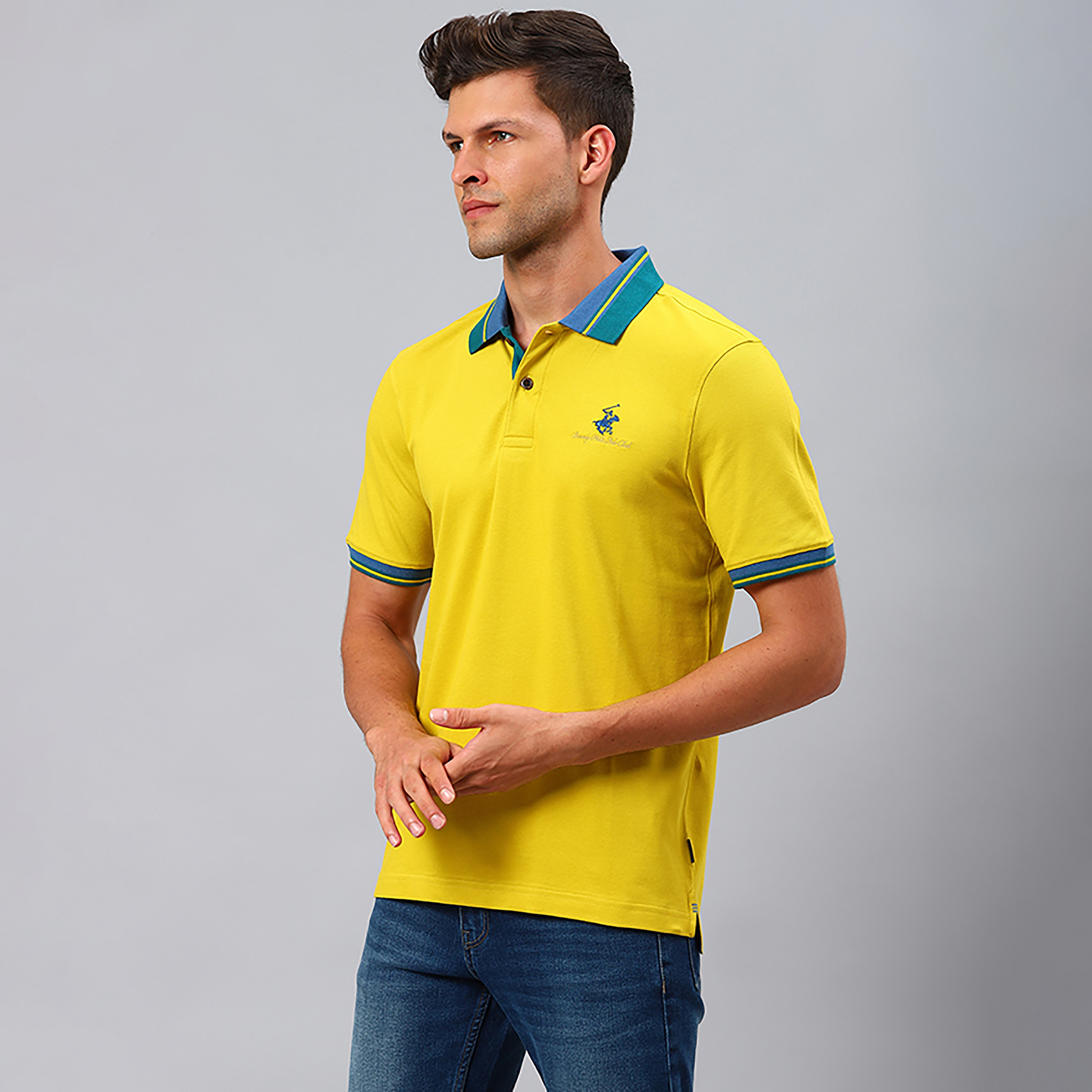 بيفرلي هيلز بولو كلوب-  قميص بولو رجالي سادة بأكمام قصيرة وياقة-men-clothing-tshirtsandpolos-polos-image-2