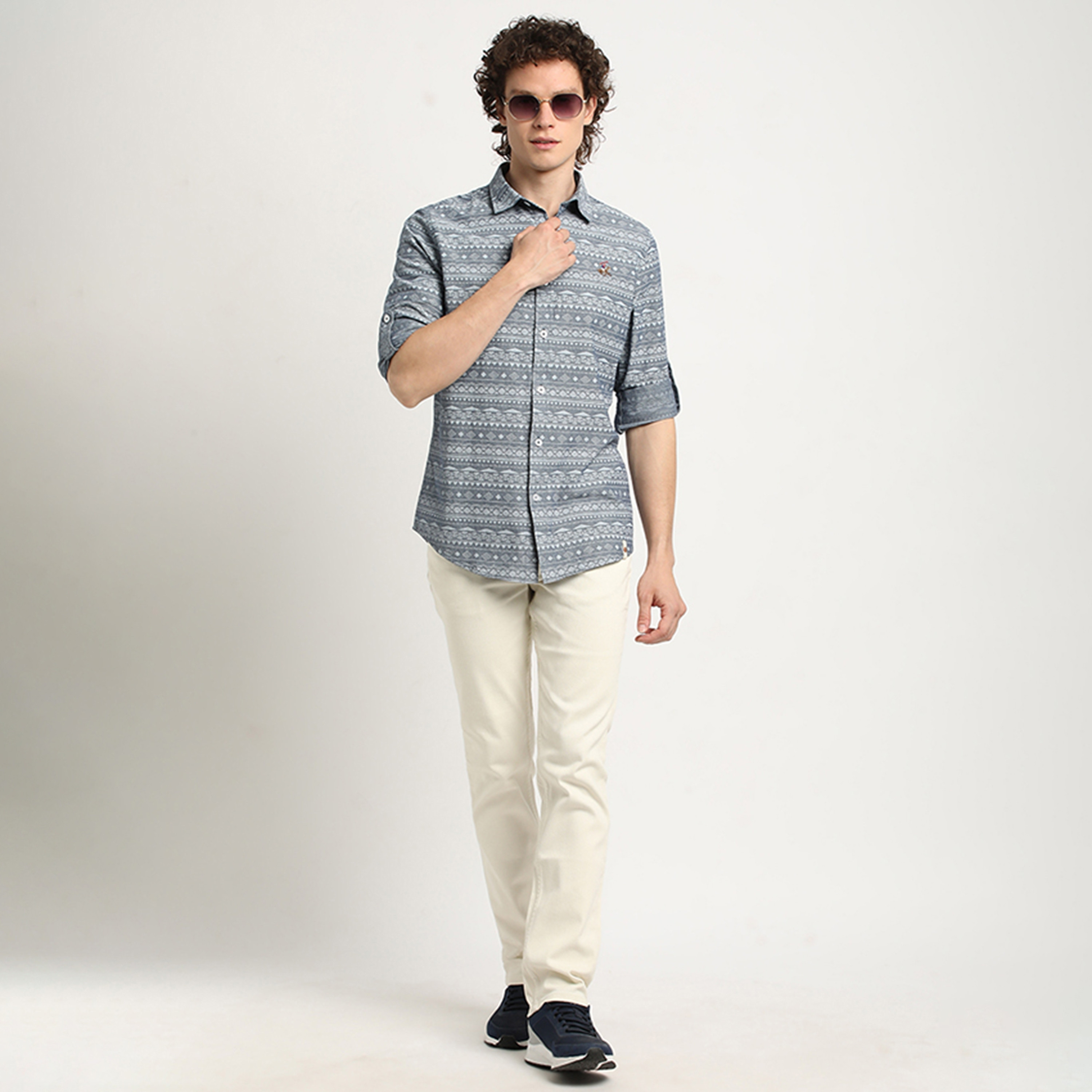 نادي بيفرلي هيلز للبولو قميص رجالي بطبعة قبلية بياقة قابلة للطي وأكمام قابلة للطي-men-clothing-shirts-image-2