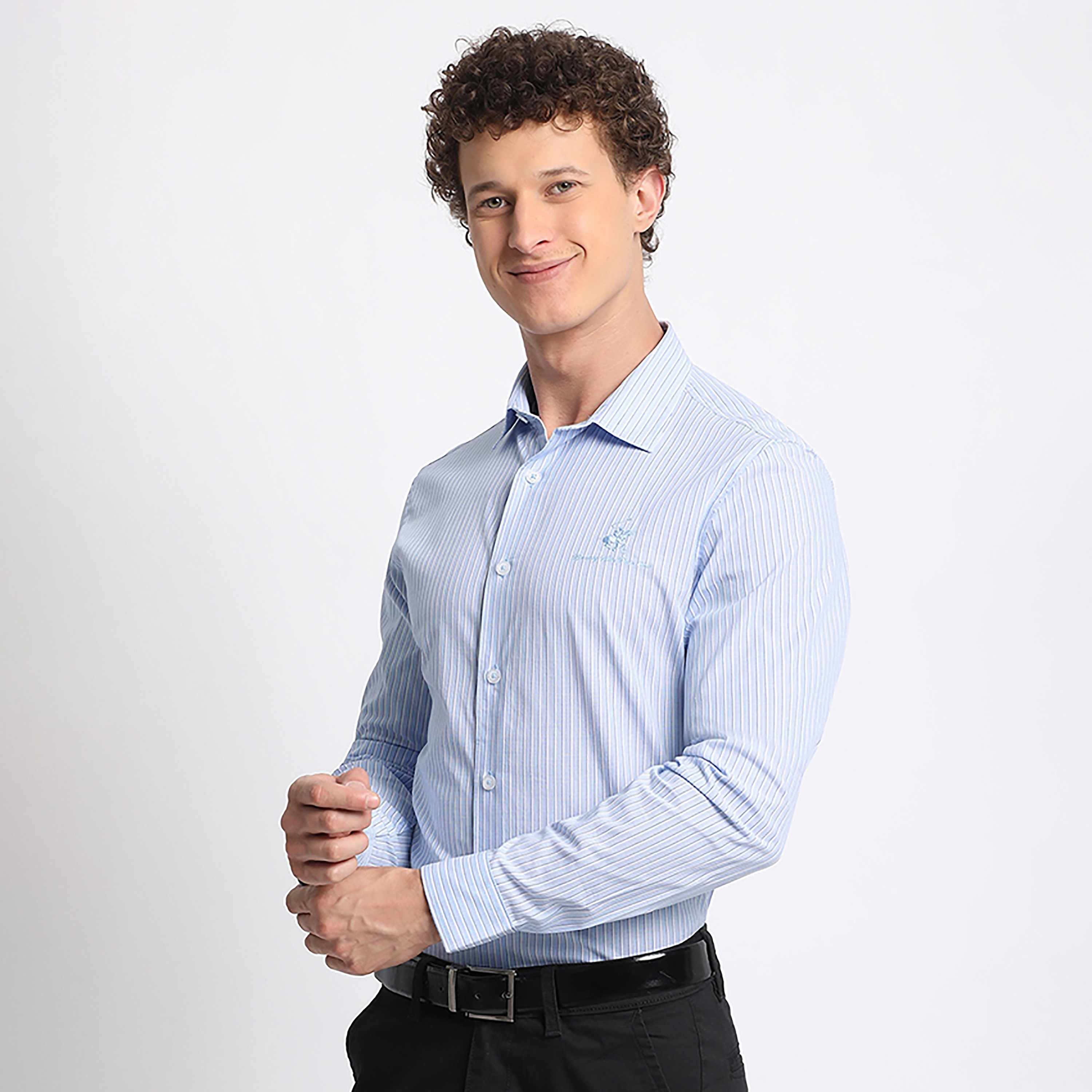 قميص رجالي مخطط بياقة وأكمام طويلة من بيفرلي هيلز بولو كلوب-men-clothing-shirts-image-3