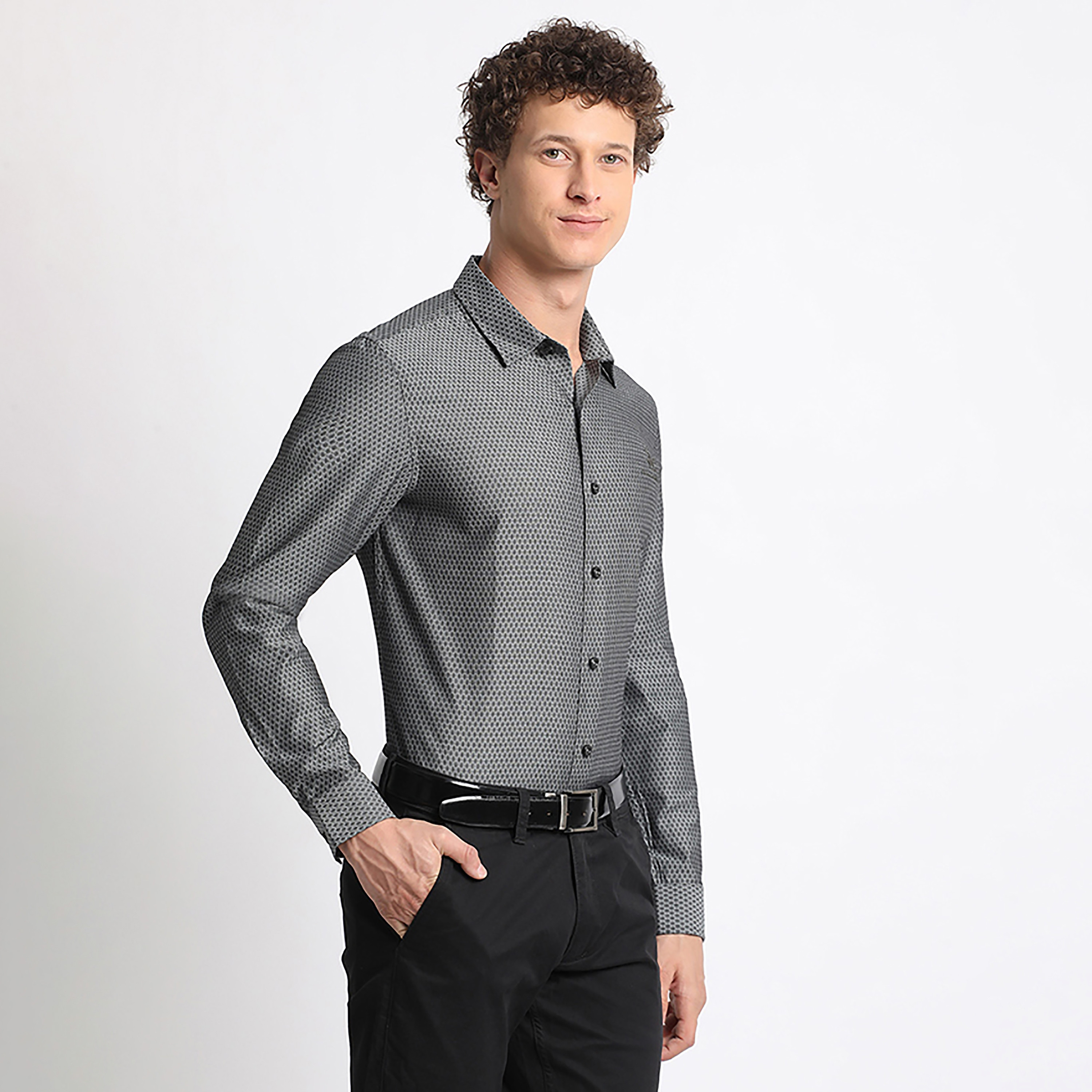 Beverly Hills Polo Club Textured Tailored Fit Long Sleeves Formal Shirt-men-clothing-shirts-image-3