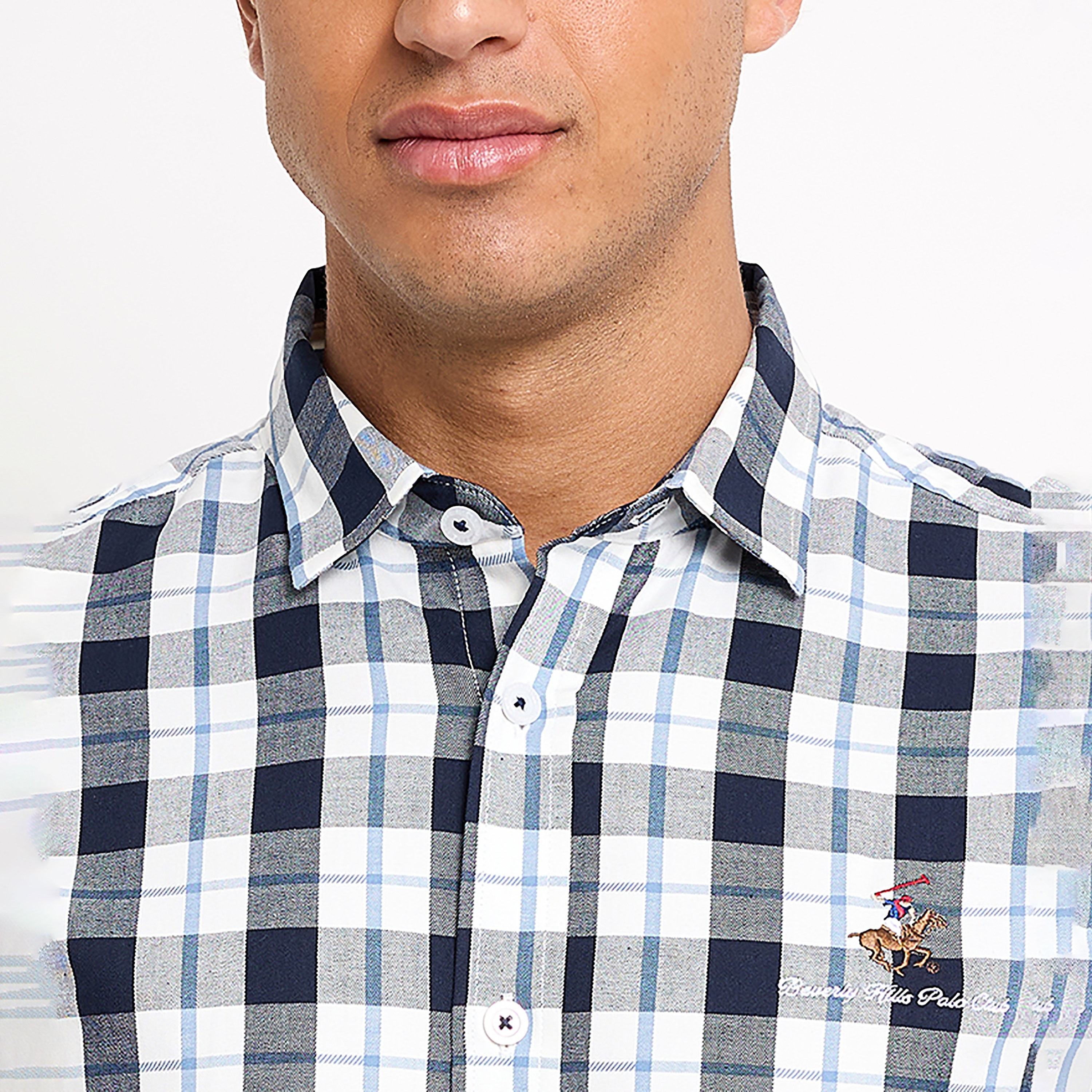 Beverly Hills Polo Club Regular Fit Checked Spread Collar Long Sleeves Men's Shirt-men-clothing-shirts-image-3