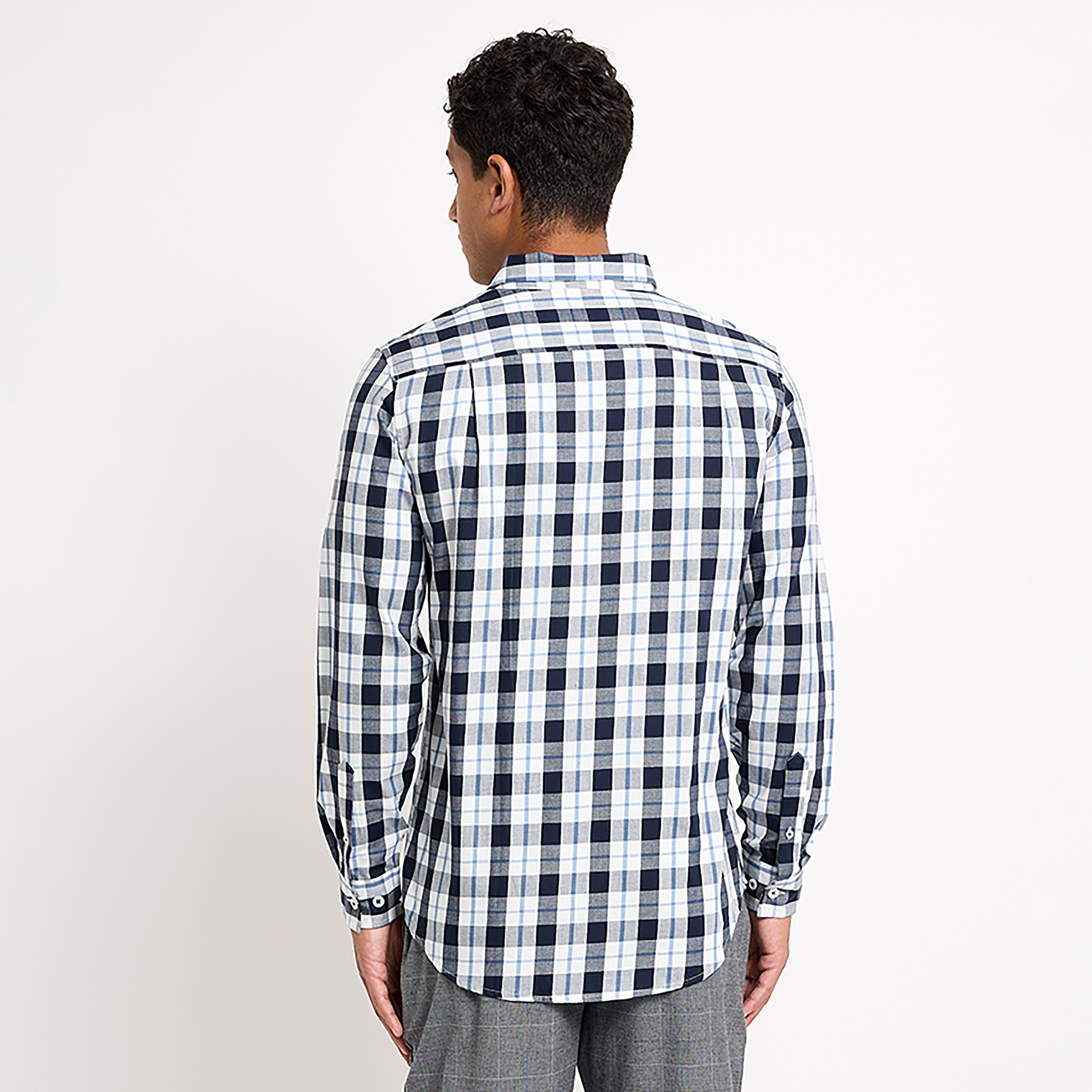Beverly Hills Polo Club Regular Fit Checked Spread Collar Long Sleeves Men's Shirt-men-clothing-shirts-image-4