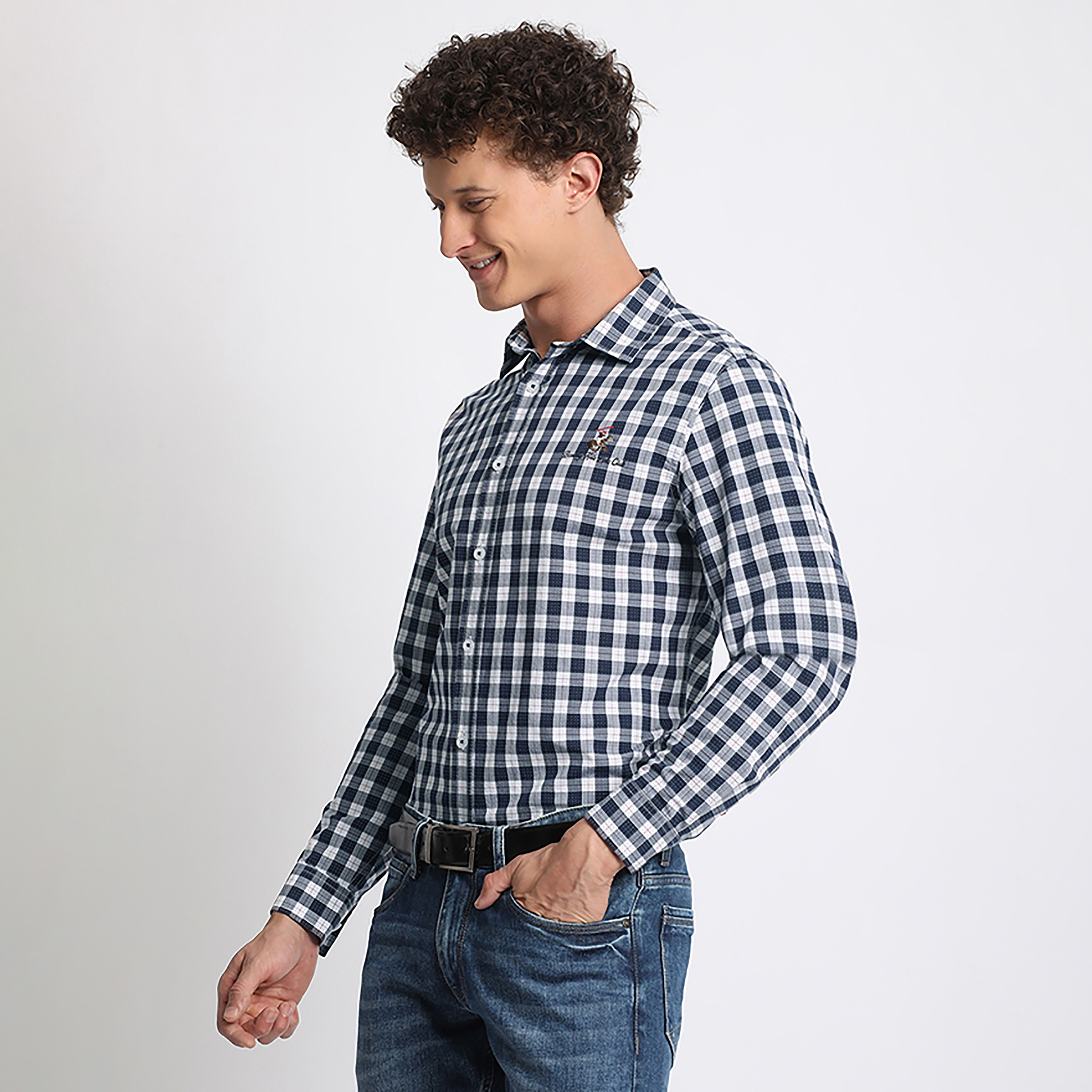 Beverly Hills Polo Club Checked Classic Collar Long Sleeves Casual Shirt-men-clothing-shirts-image-2