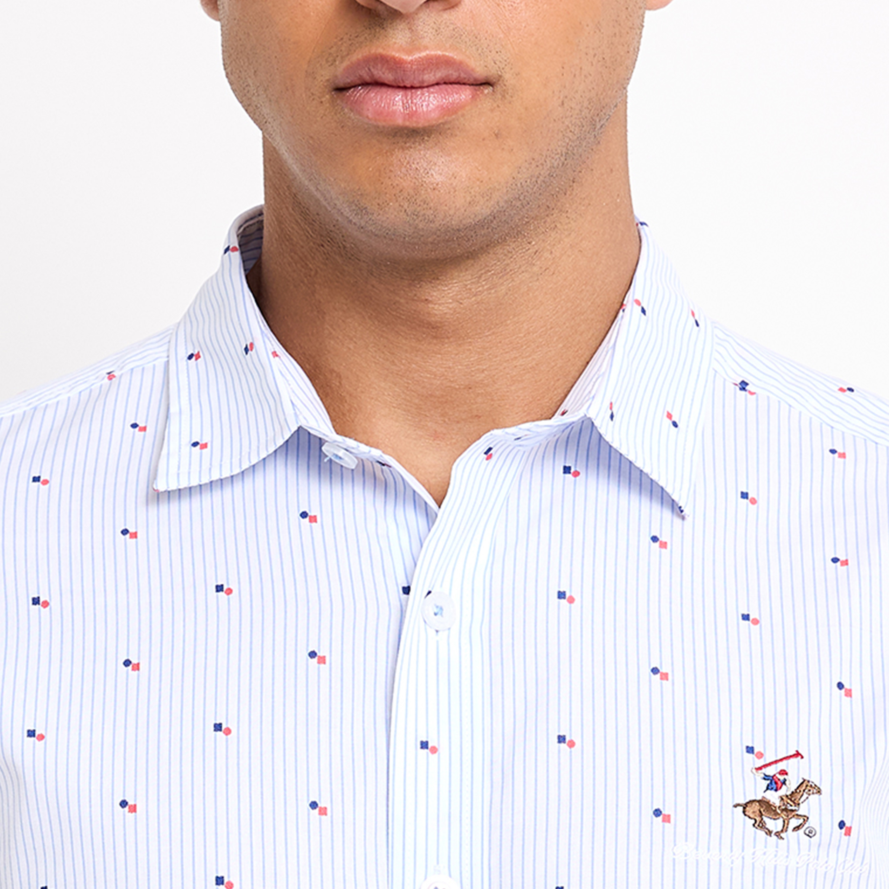 Beverly Hills Polo Club Men's Striped Collared Long-Sleeve Oxford Shirt-men-clothing-shirts-image-3