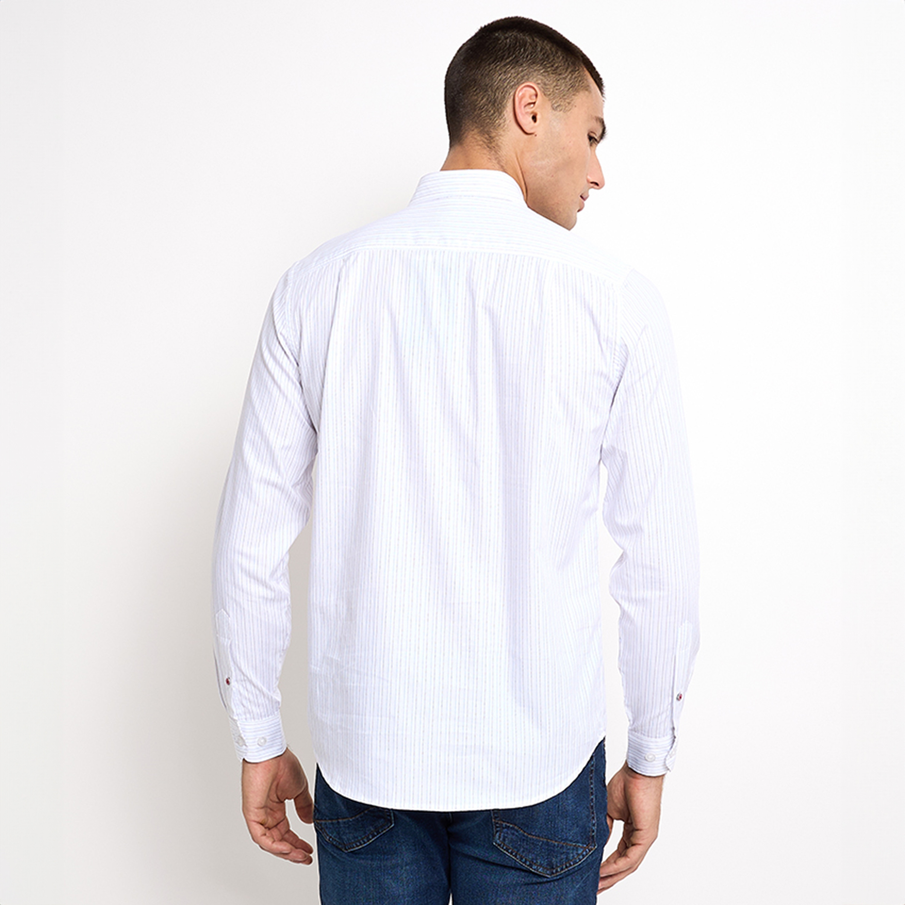 قميص من بيفرلي هيلز بولو كلوب بأكمام طويلة وياقة مخططة ذو ريجولار فيت-men-clothing-shirts-image-4