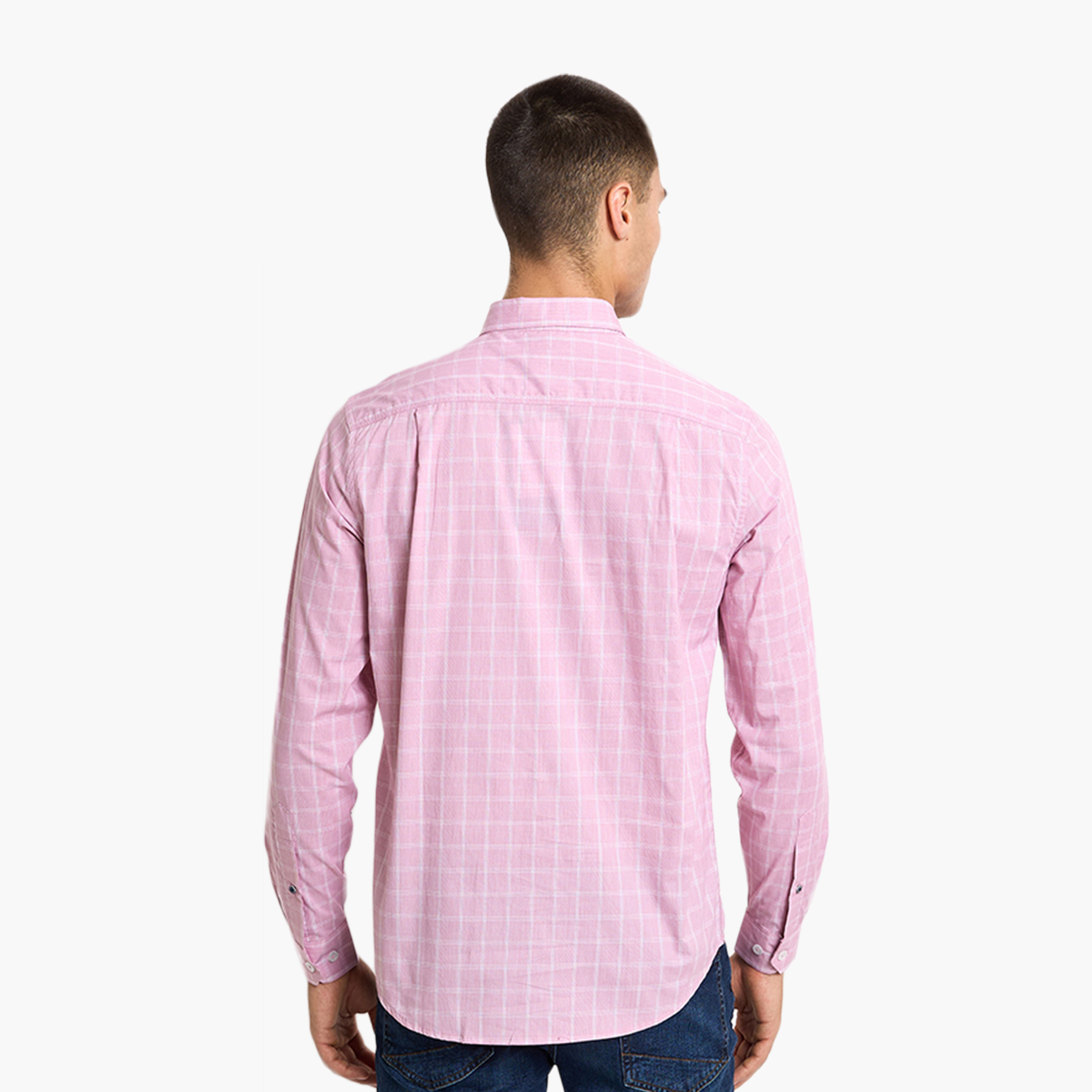 Beverly Hills Polo Club Regular Fit Checked Spread Collar Long Sleeves Men's Shirt-men-clothing-shirts-image-4