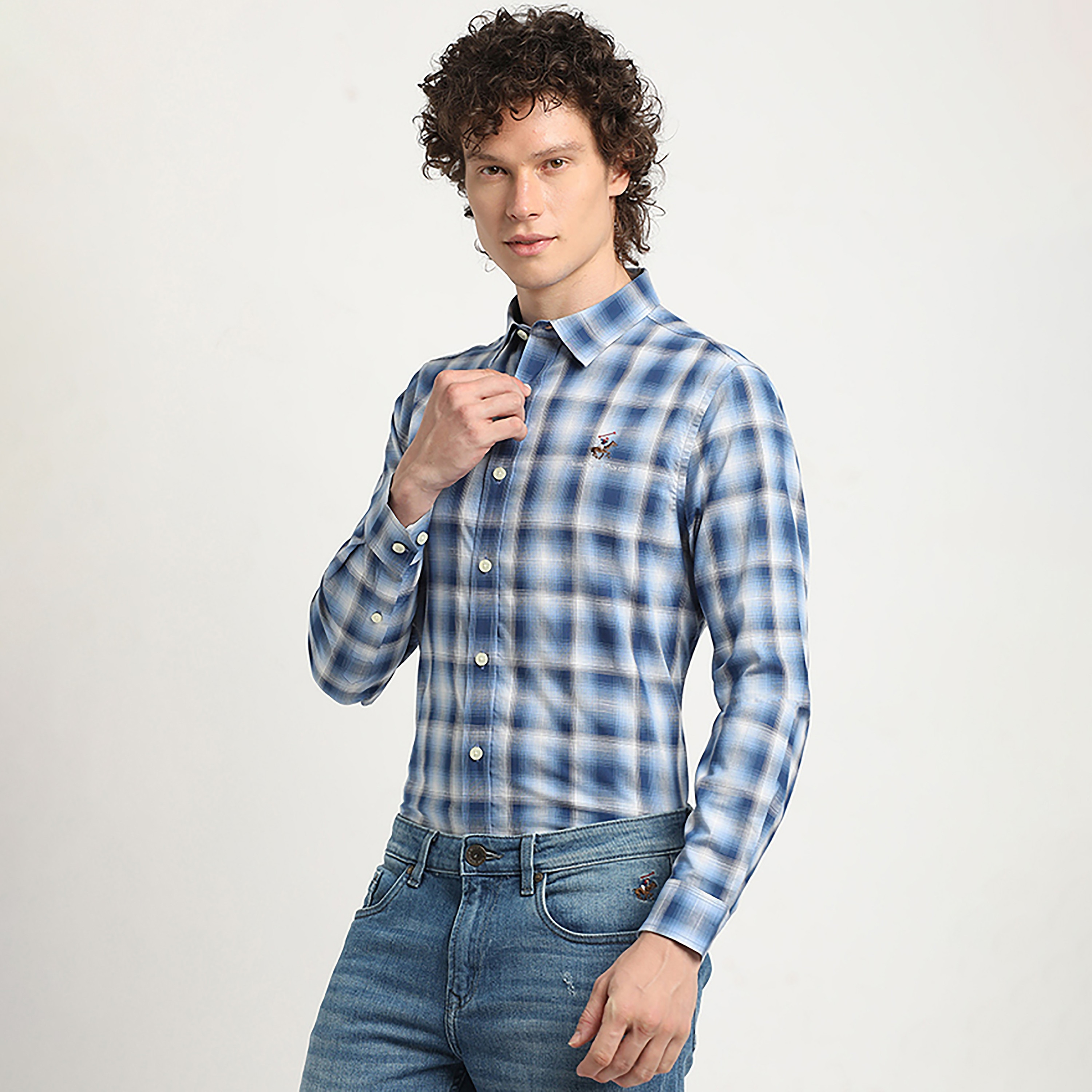 قميص رجالي بياقة مربعات تارتان وأكمام طويلة من بيفرلي هيلز بولو كلوب-men-clothing-shirts-image-3