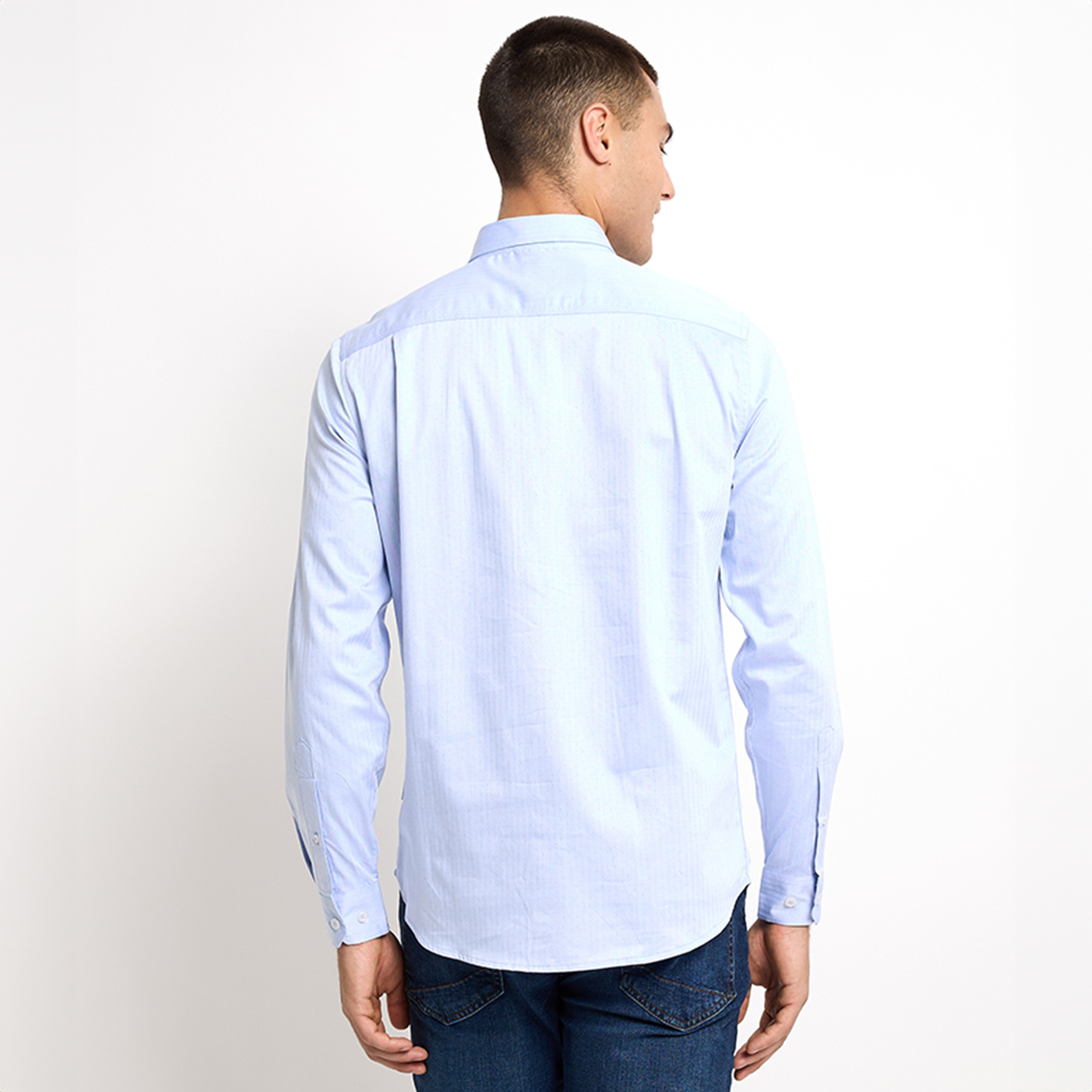 قميص من بيفرلي هيلز بولو كلوب بأكمام طويلة وياقة مخططة ذو ريجولار فيت-men-clothing-shirts-image-4