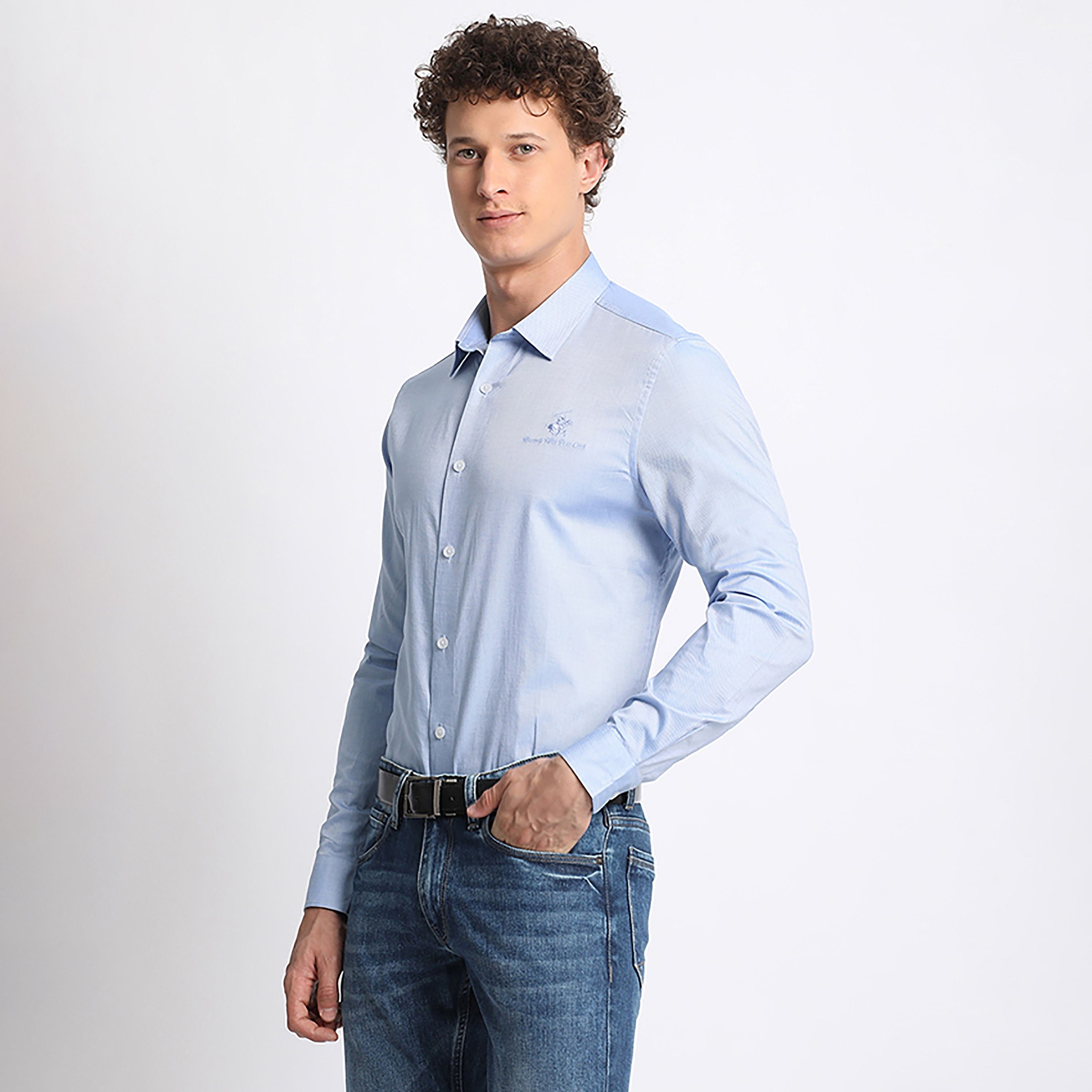 قميص رجالي بقصة عادية وياقة سادة وأكمام طويلة من بيفرلي هيلز بولو كلوب-men-clothing-shirts-image-2