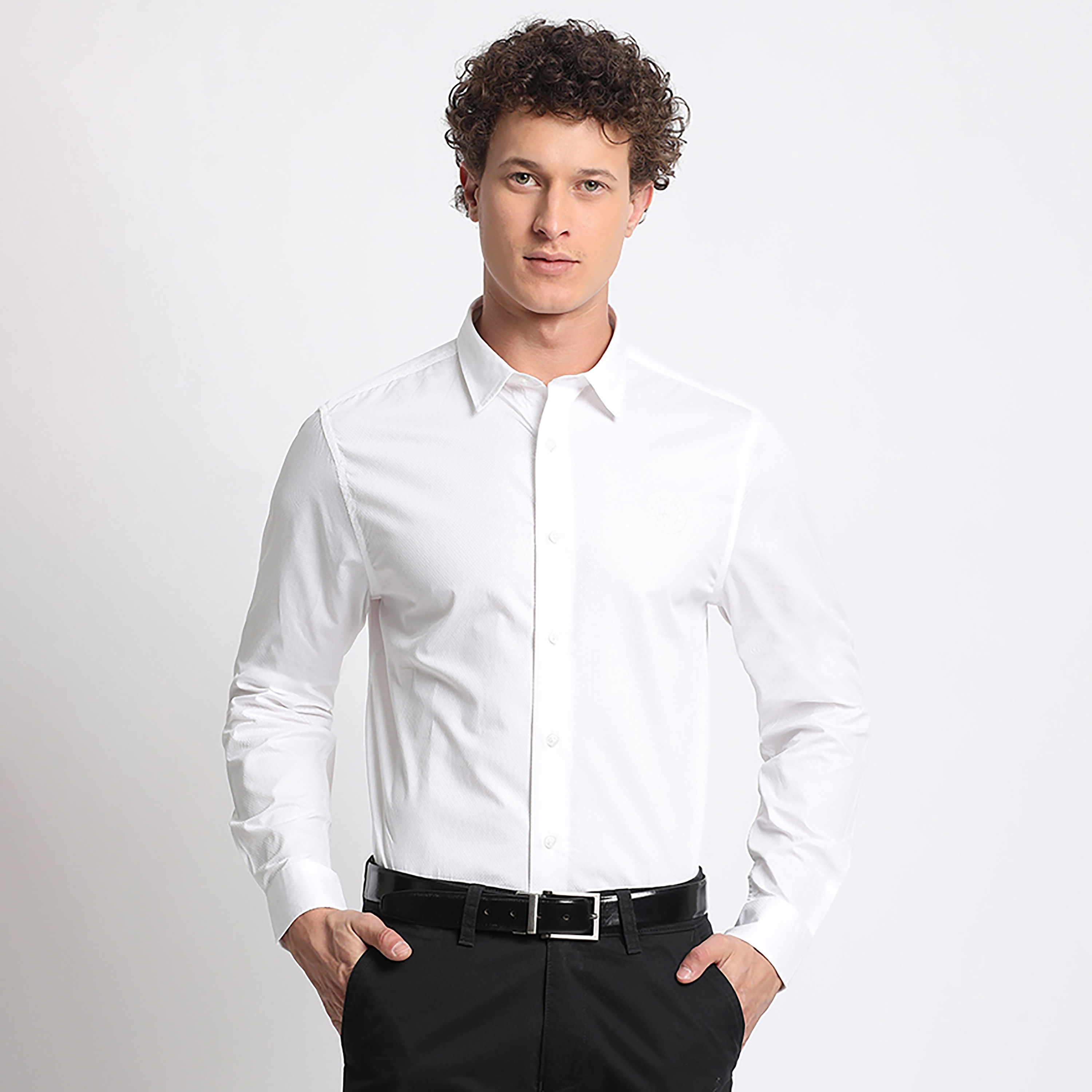 Beverly Hills Polo Club Textured Regular Fit Long Sleeves Formal Shirt-men-clothing-shirts-image-1