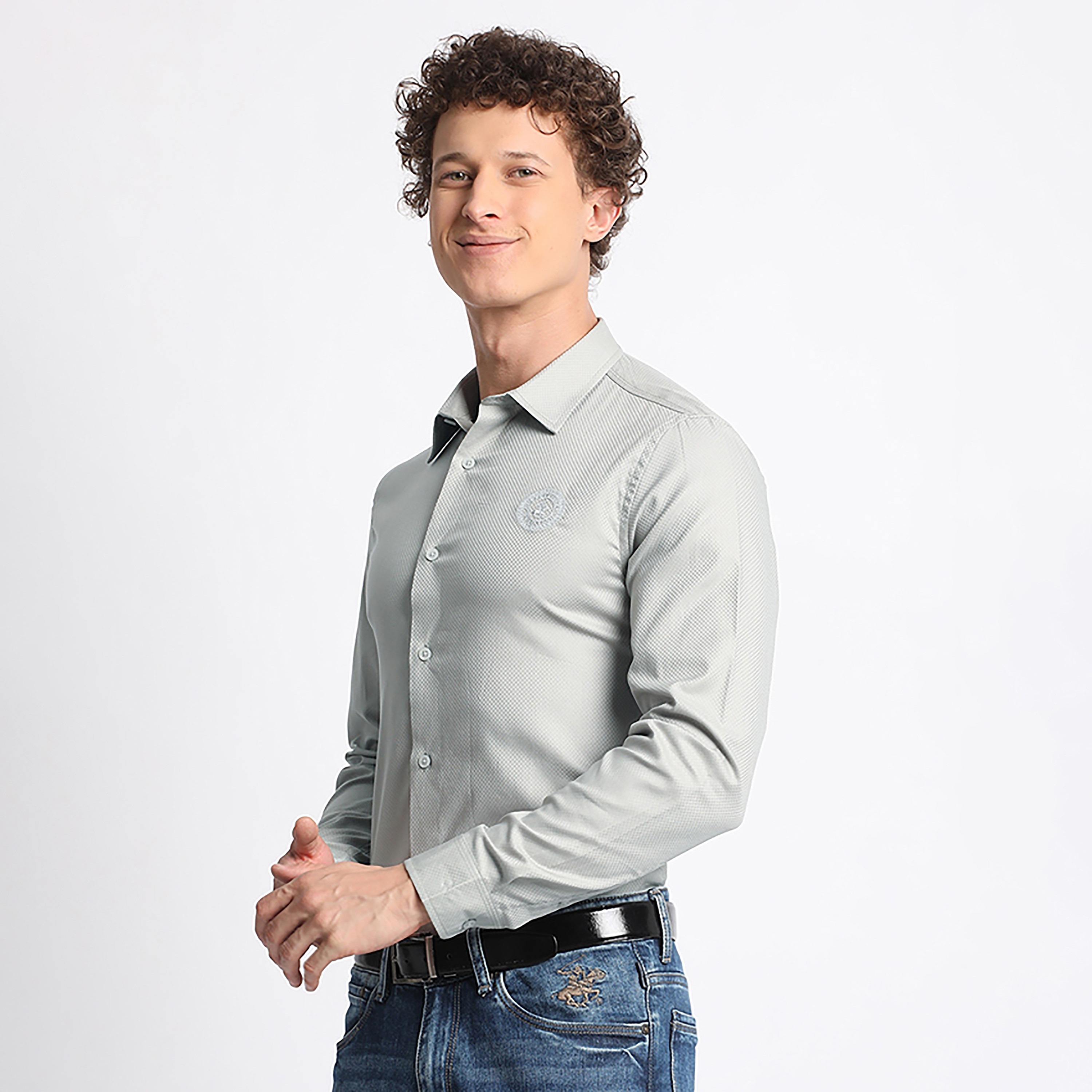 Beverly Hills Polo Club Textured Classic Collar Long Sleeves Casual Shirt-men-clothing-shirts-image-2