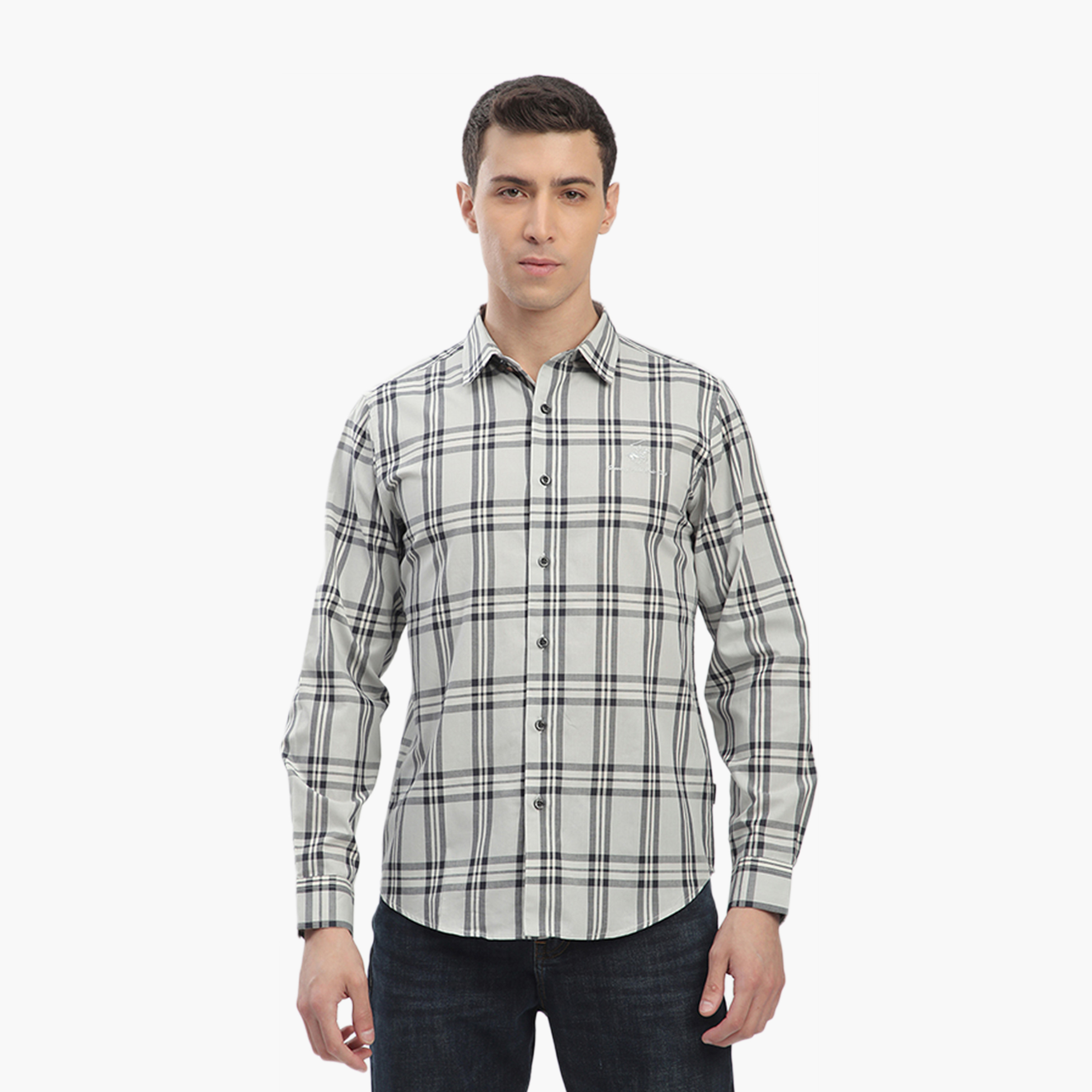Beverly Hills Polo Club Regular Fit Checked Collared Long Sleeves Men's Shirt-men-clothing-shirts-image-1