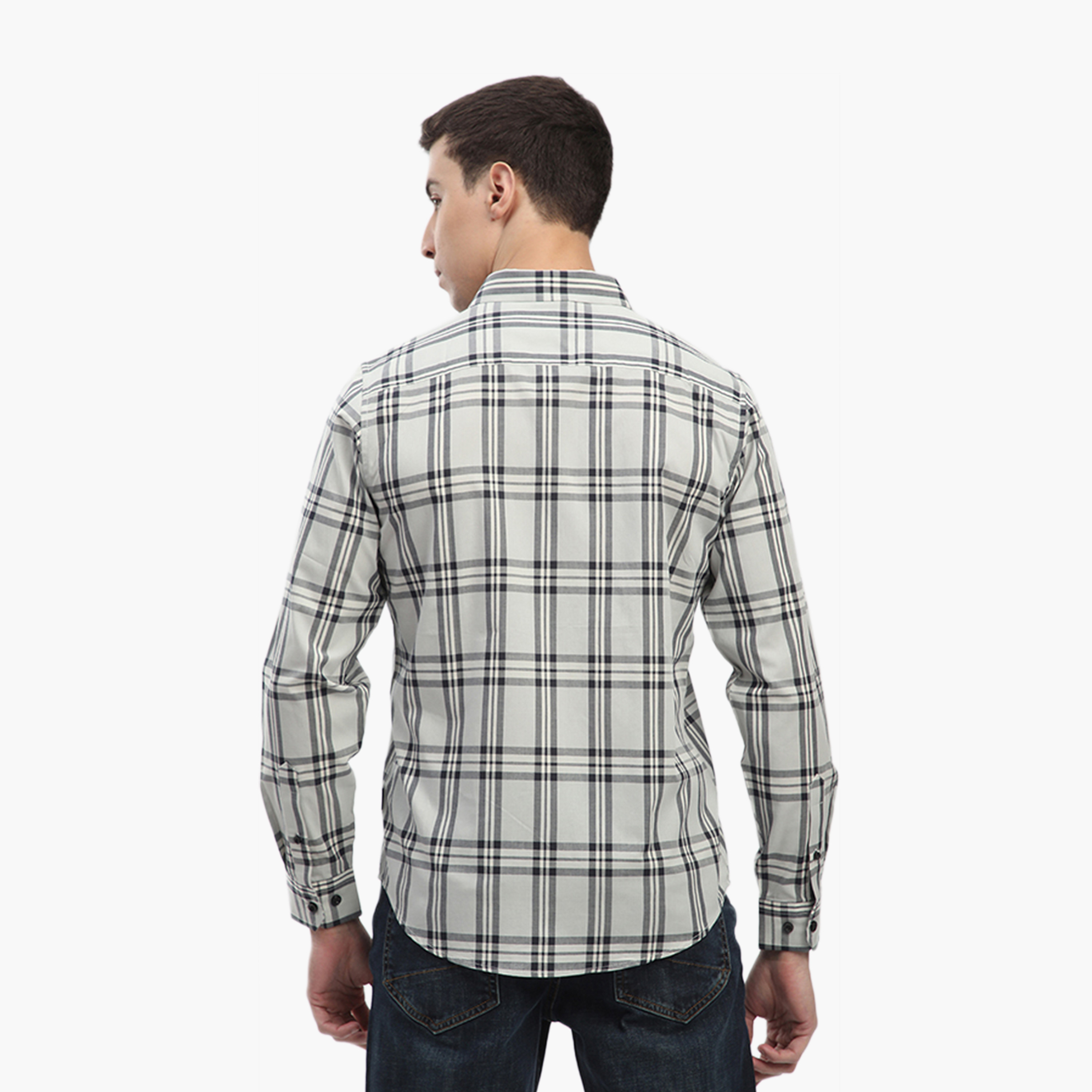 Beverly Hills Polo Club Regular Fit Checked Collared Long Sleeves Men's Shirt-men-clothing-shirts-image-4