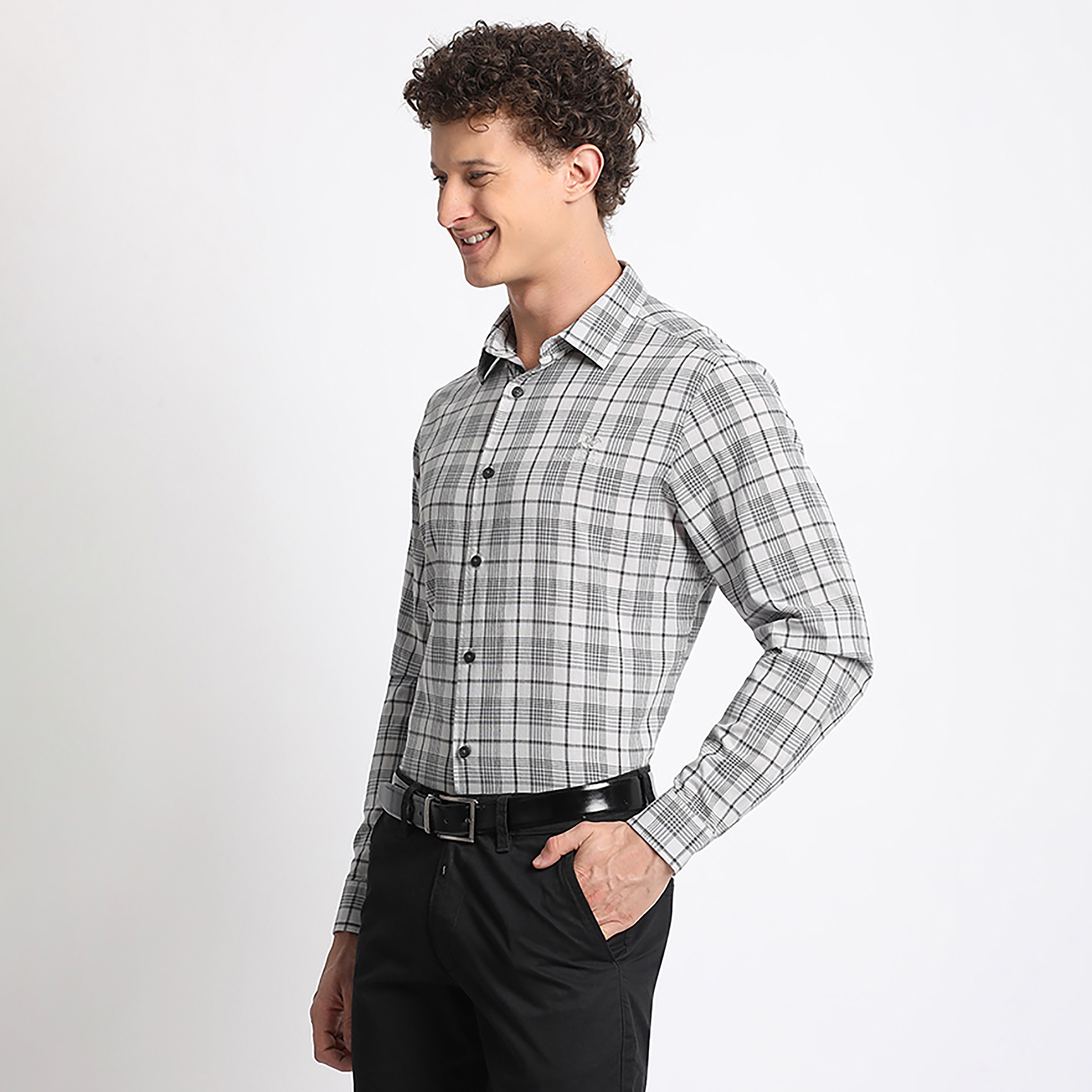 Beverly Hills Polo Club Checked Tailored Fit Long Sleeves Formal Shirt-men-clothing-shirts-image-2