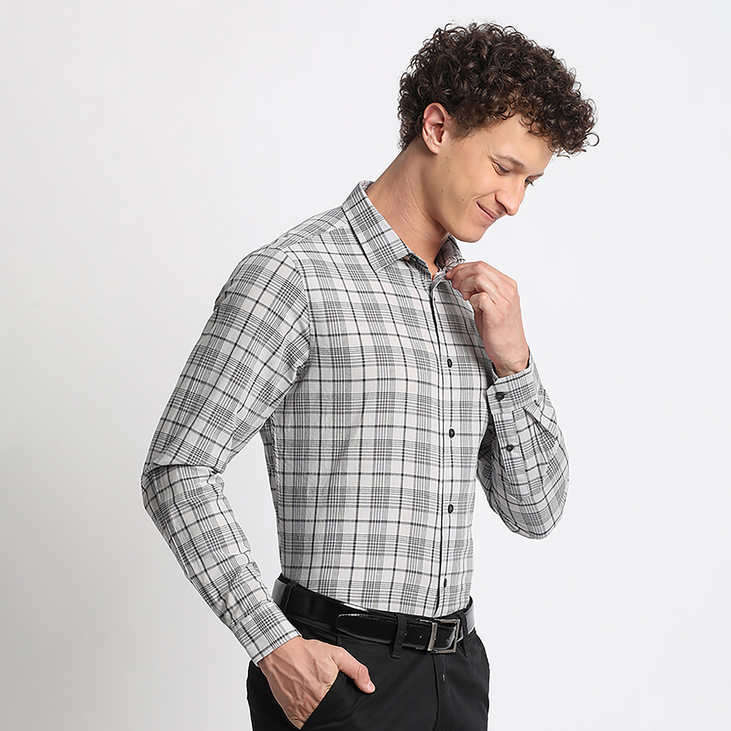 Beverly Hills Polo Club Checked Tailored Fit Long Sleeves Formal Shirt-men-clothing-shirts-image-3
