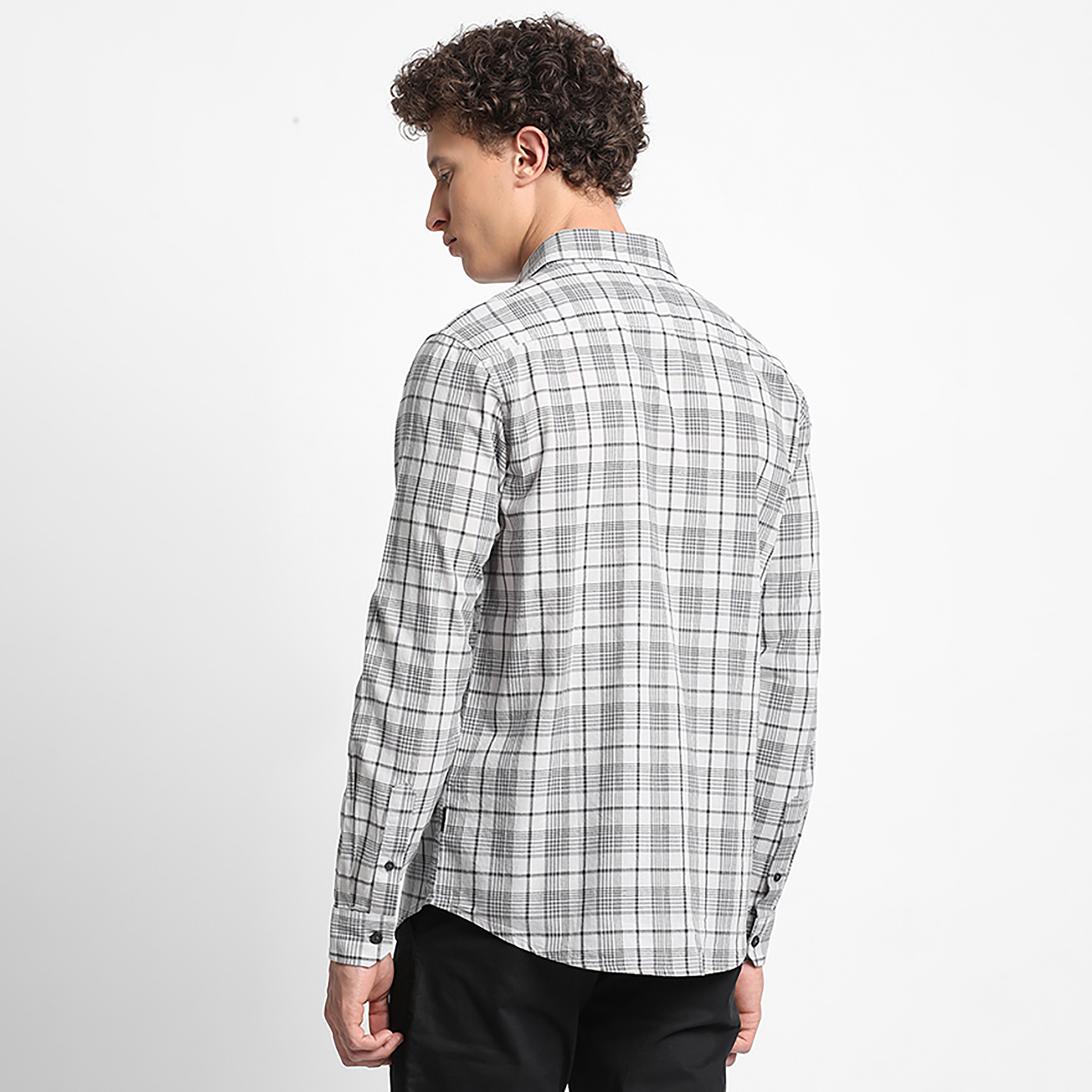 قميص فارمل من بيفرلي هيلز بولو كلوب بأكمام طويلة مع تيلرد فيت ذو تشيكد-men-clothing-shirts-image-4