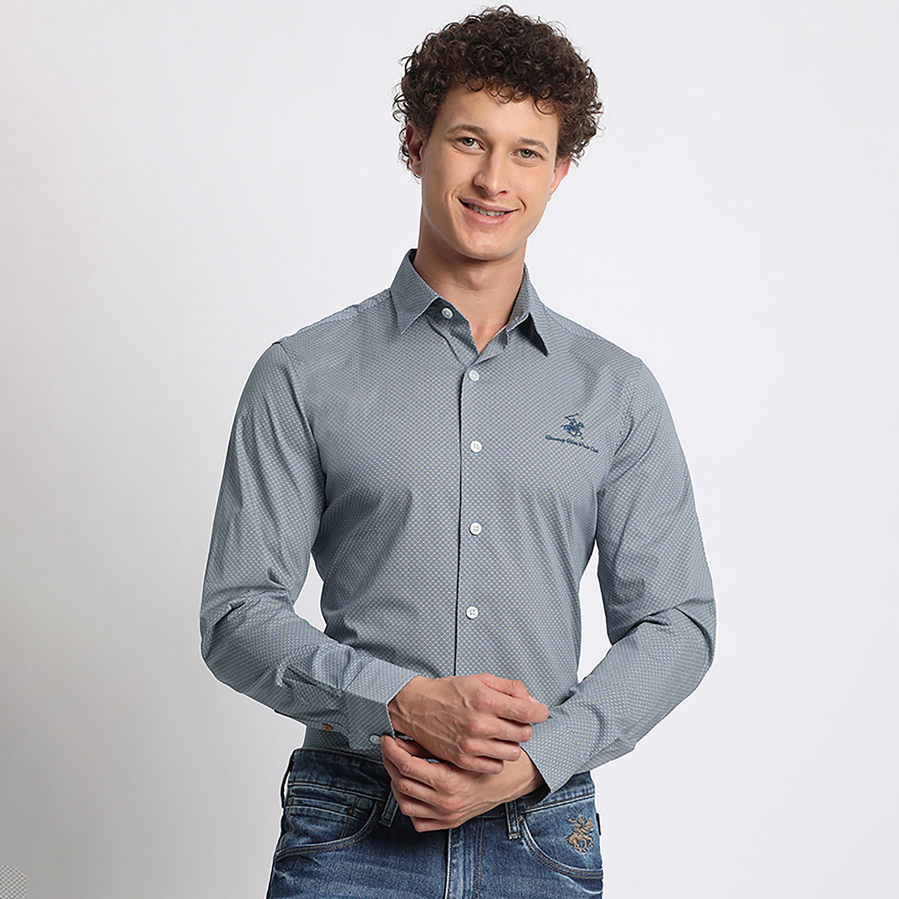 قميص كاجوال من بيفرلي هيلز بولو كلوب بأكمام طويلة وياقة كلاسيكية ذو طبعات بالكامل-men-clothing-shirts-image-1