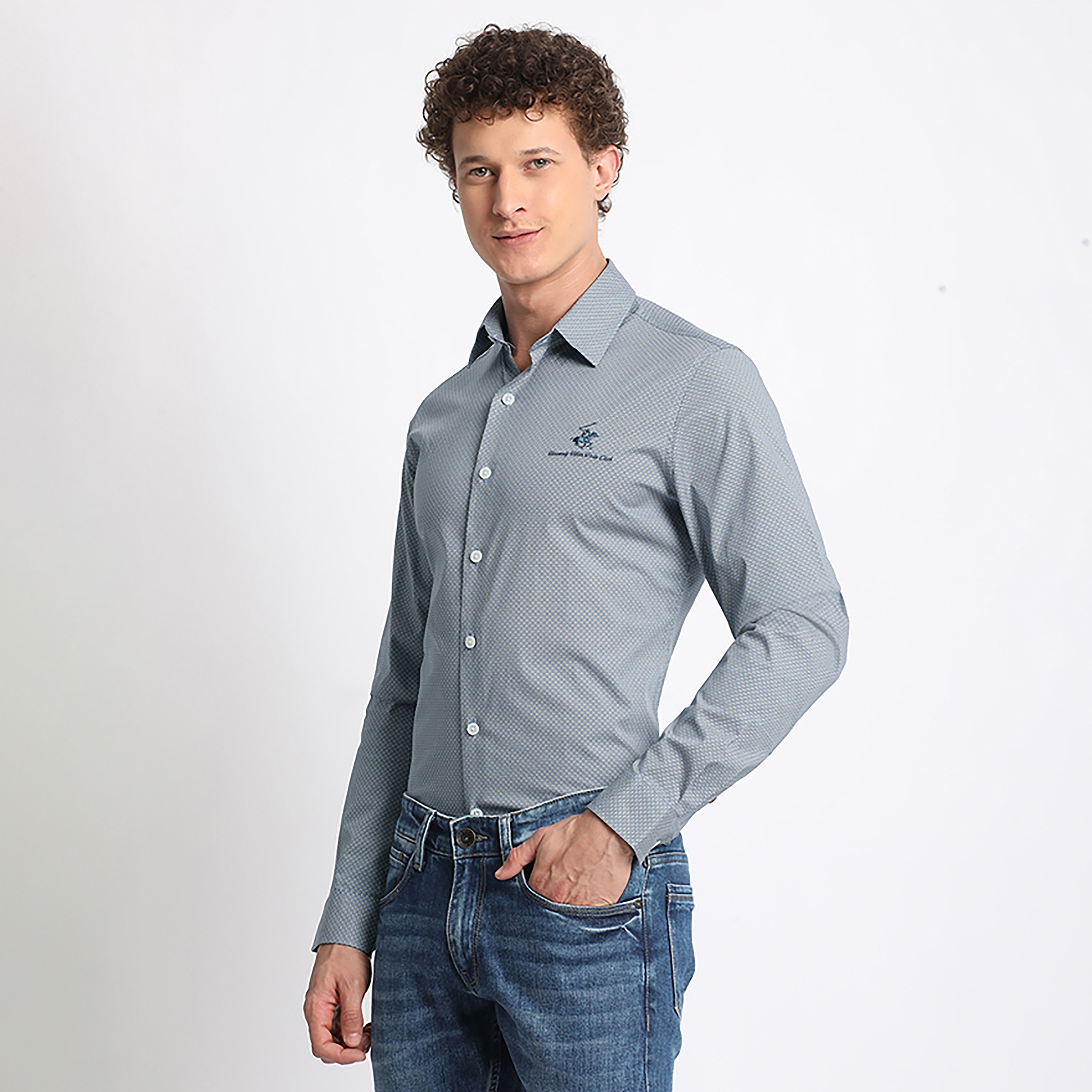 Beverly Hills Polo Club All Over Print Classic Collar Long Sleeves Casual Shirt-men-clothing-shirts-image-2