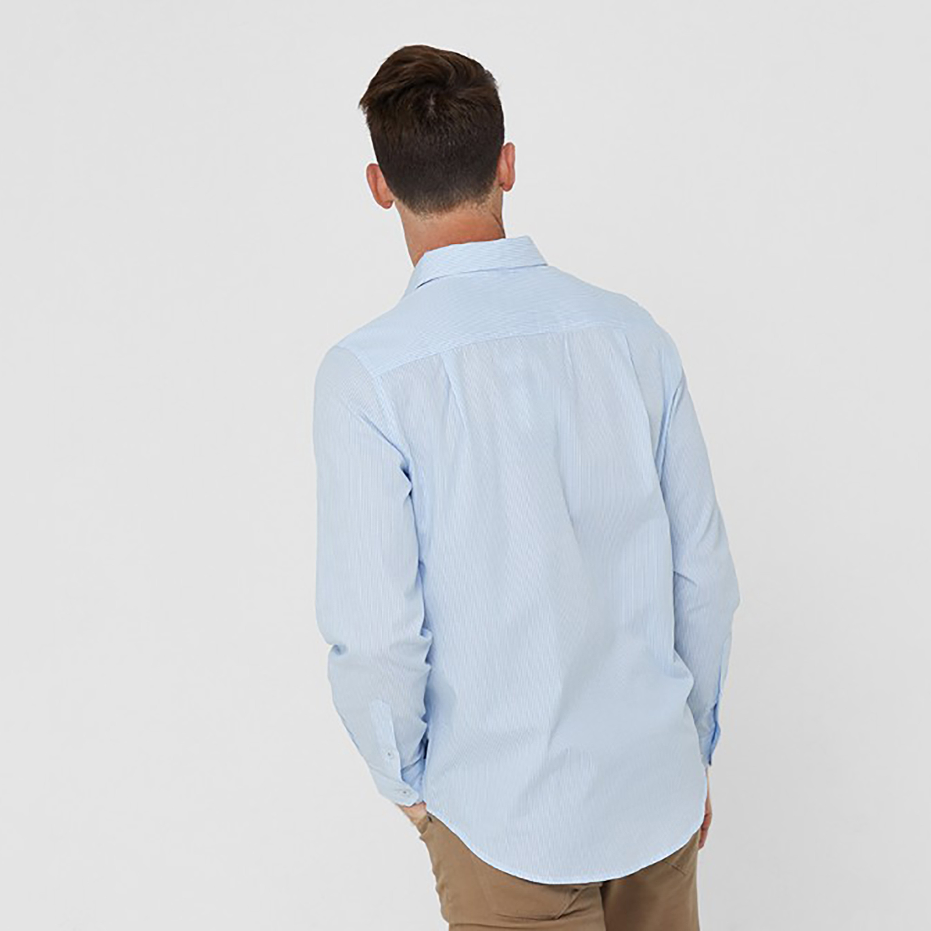قميص من بيفرلي هيلز بولو كلوب بأكمام طويلة وياقة بمخطط-men-clothing-shirts-image-6