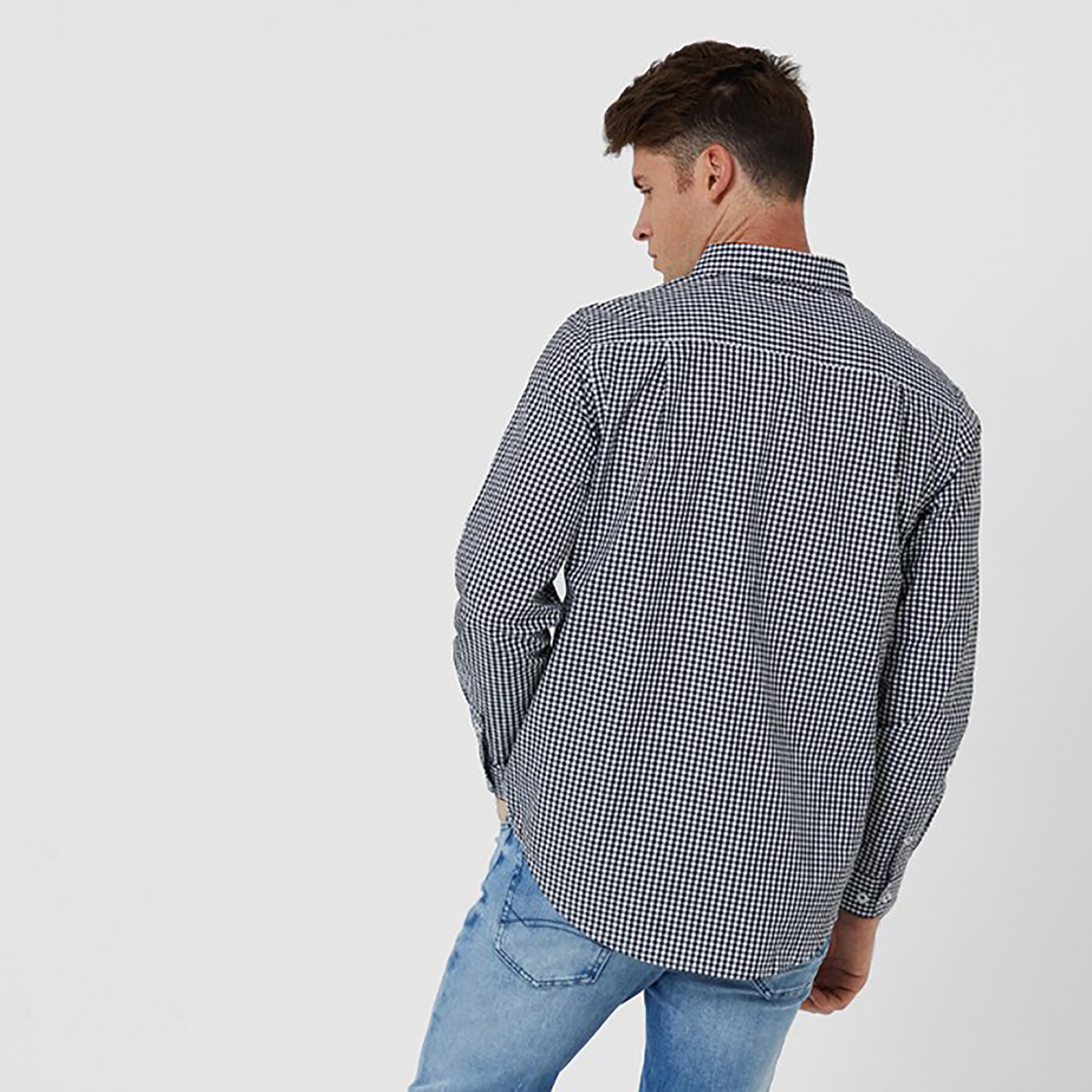 بيفرلي هيلز بولو كلوب-  قميص رجالي منقوش بأكمام طويلة وياقة-men-clothing-shirts-image-2