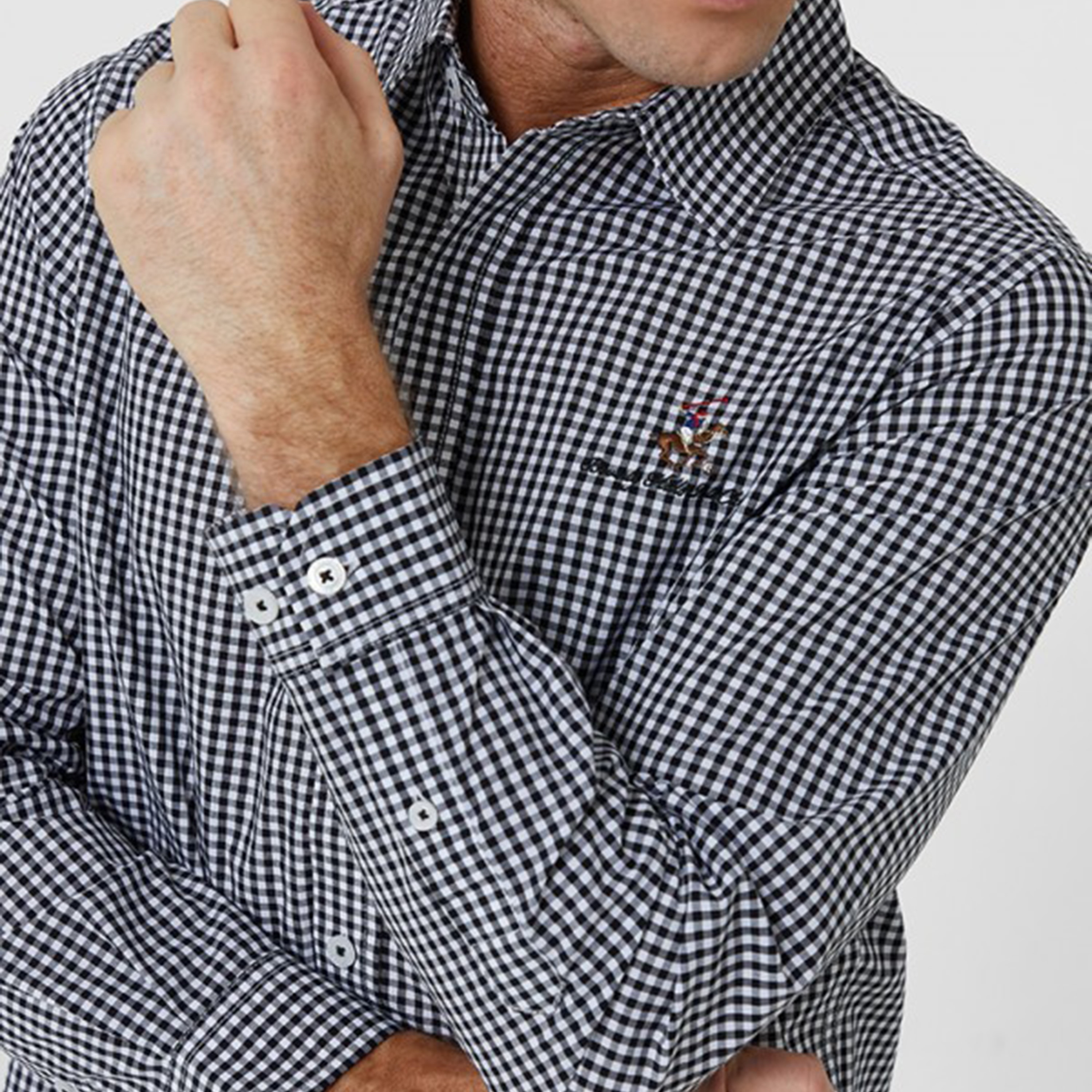بيفرلي هيلز بولو كلوب-  قميص رجالي منقوش بأكمام طويلة وياقة-men-clothing-shirts-image-3