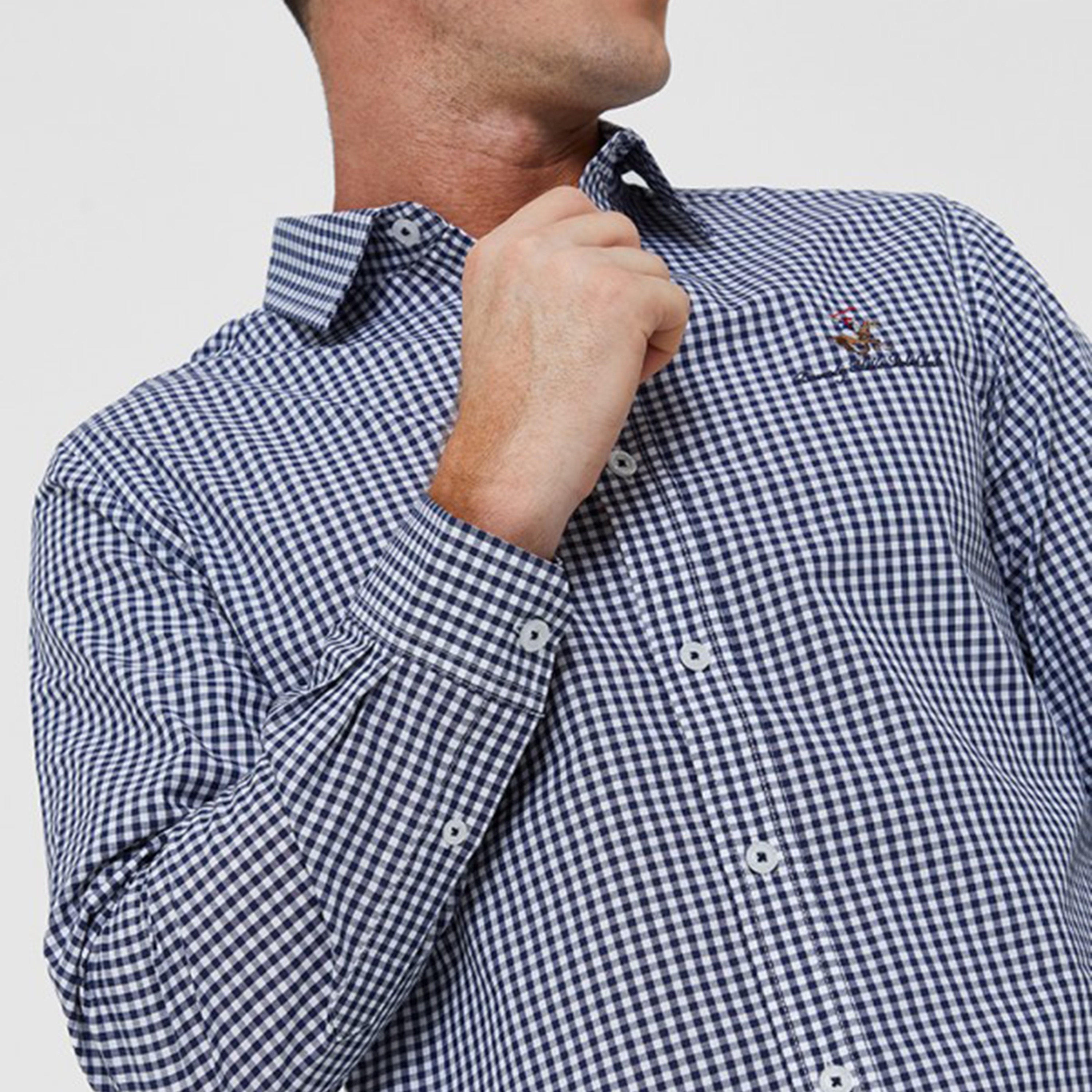 بيفرلي هيلز بولو كلوب-  قميص رجالي منقوش بأكمام طويلة وياقة-men-clothing-shirts-image-7