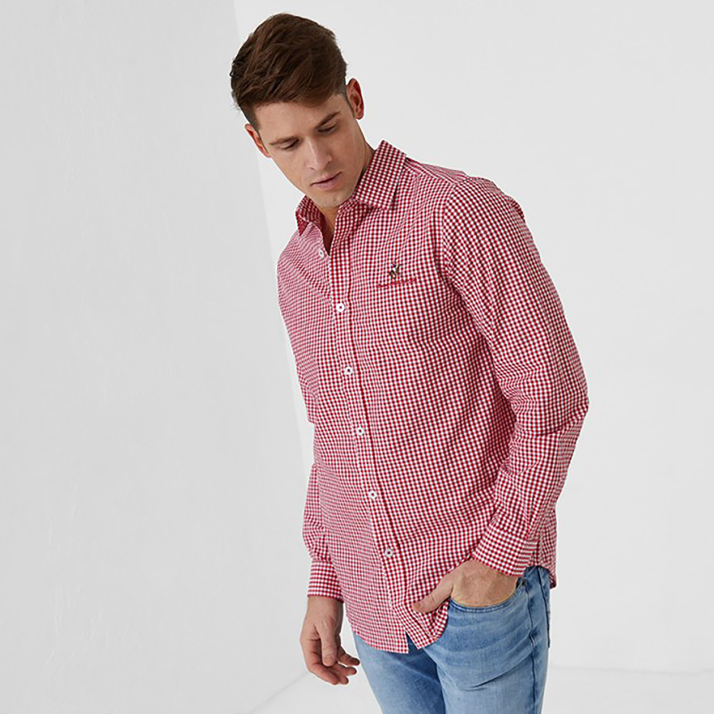 بيفرلي هيلز بولو كلوب-  قميص رجالي منقوش بأكمام طويلة وياقة-men-clothing-shirts-image-9