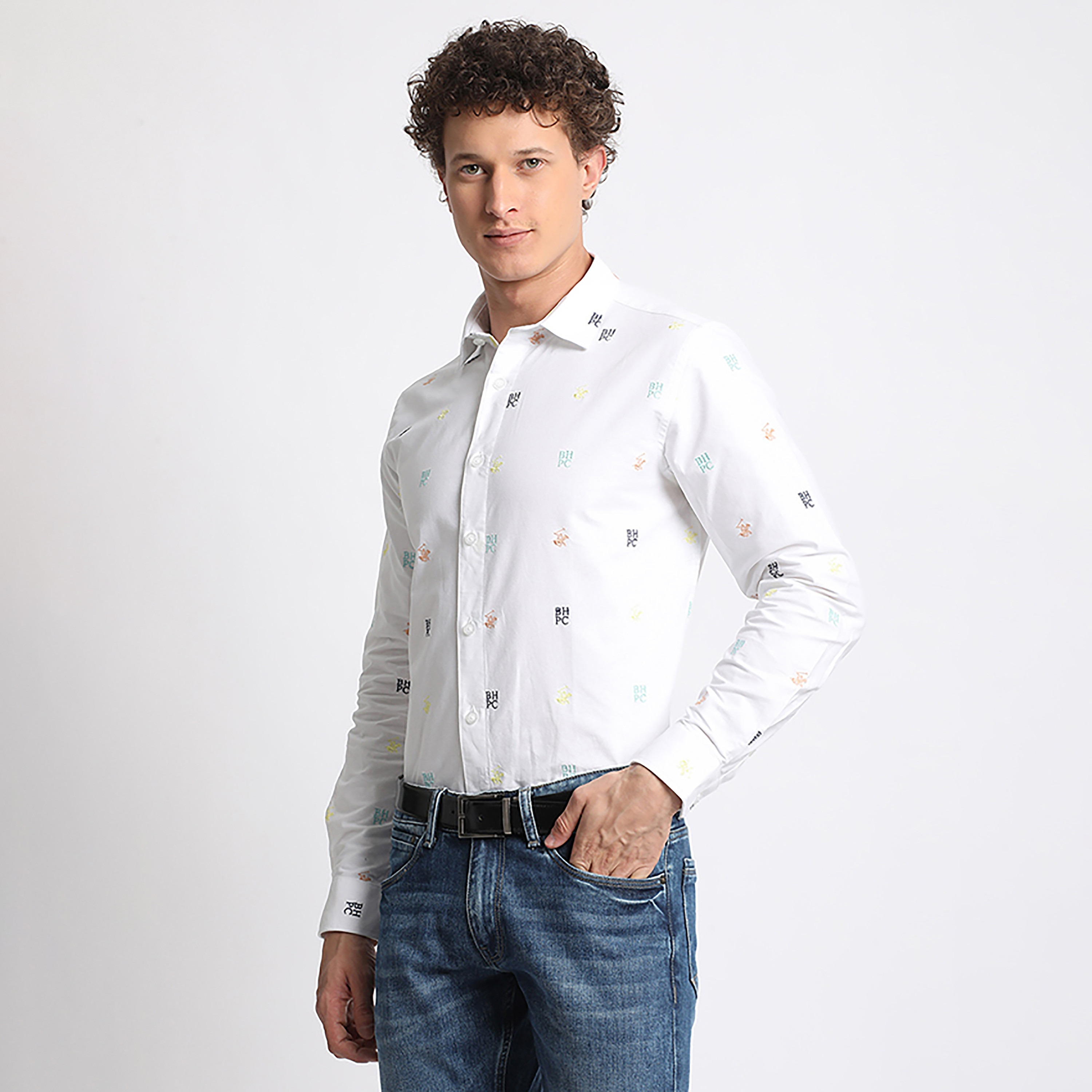 قميص كاجوال من بيفرلي هيلز بولو كلوب بأكمام طويلة وياقة كلاسيكية ذو شعار بالكامل-men-clothing-shirts-image-6