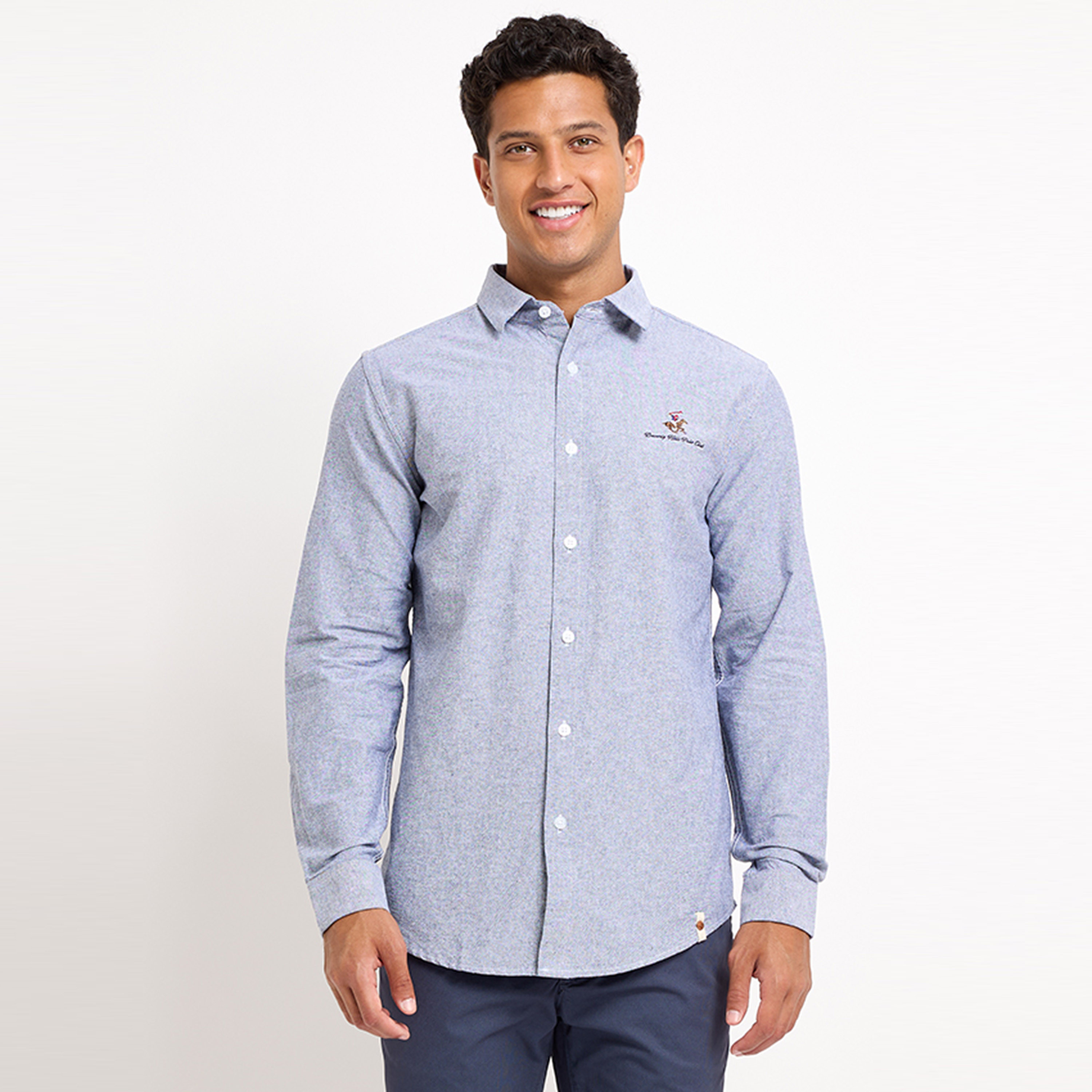 قميص بيفرلي هيلز بولو كلوب للرجال ذو ياقة مطرزة وأكمام طويلة-men-clothing-shirts-image-1