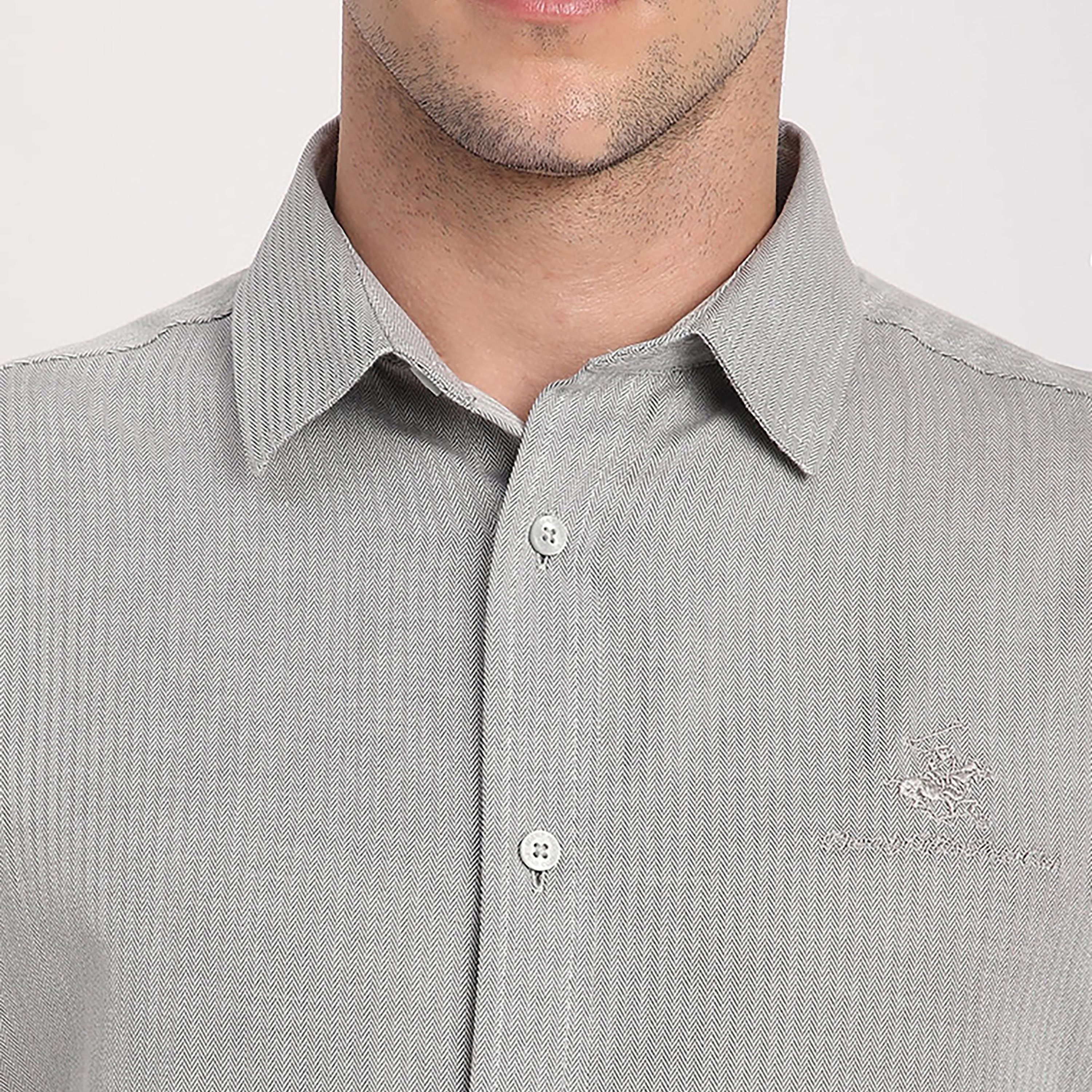 Beverly Hills Polo Club Regular Fit Textured Spread Collar Long Sleeves Men's Shirt-men-clothing-shirts-image-2