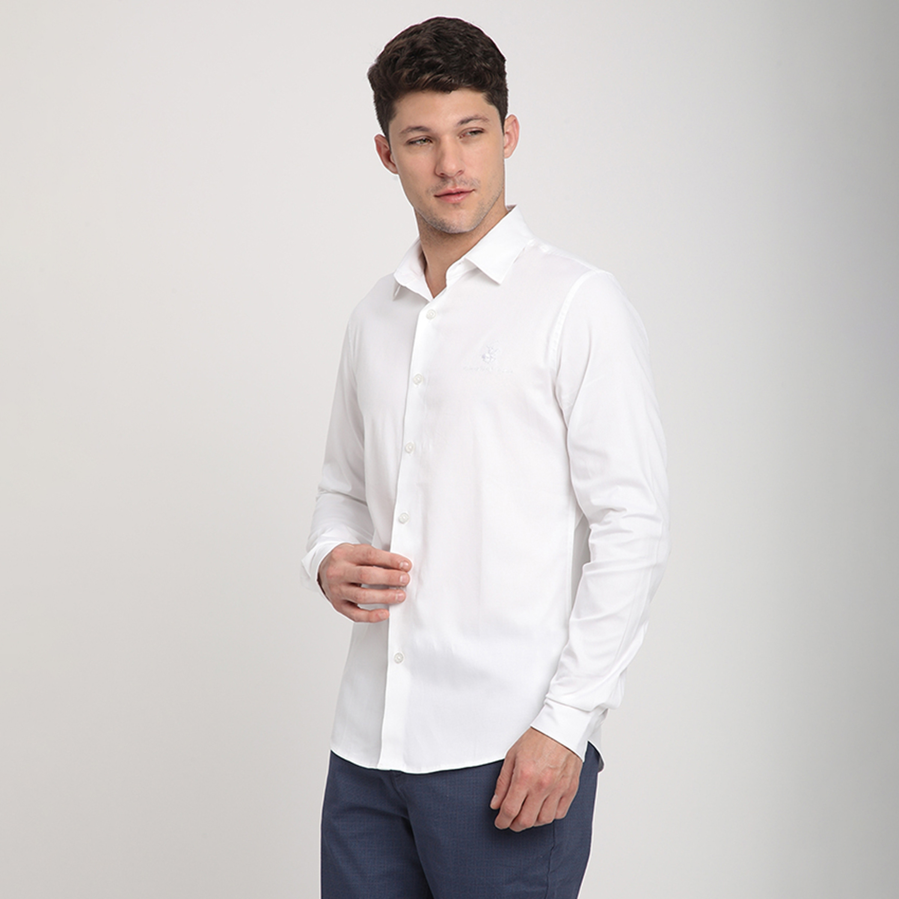 Beverly Hills Polo Club Regular Fit Plain Spread Collar Long Sleeves Men's Shirt-men-clothing-shirts-image-3