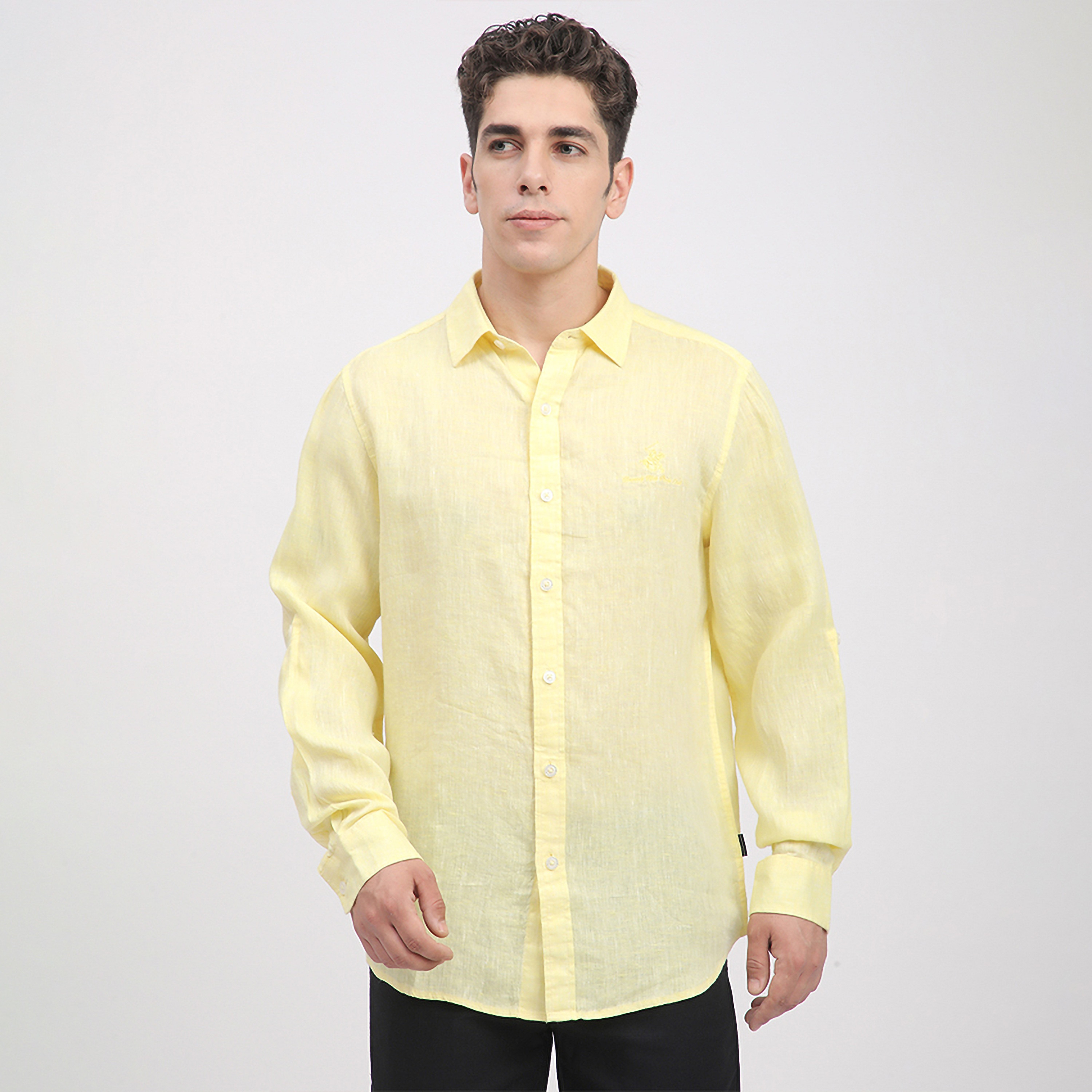 قميص رجالي بقصّة عادية وياقة منبسطة وأكمام طويلة من بيفرلي هيلز بولو كلوب-men-clothing-shirts-image-1