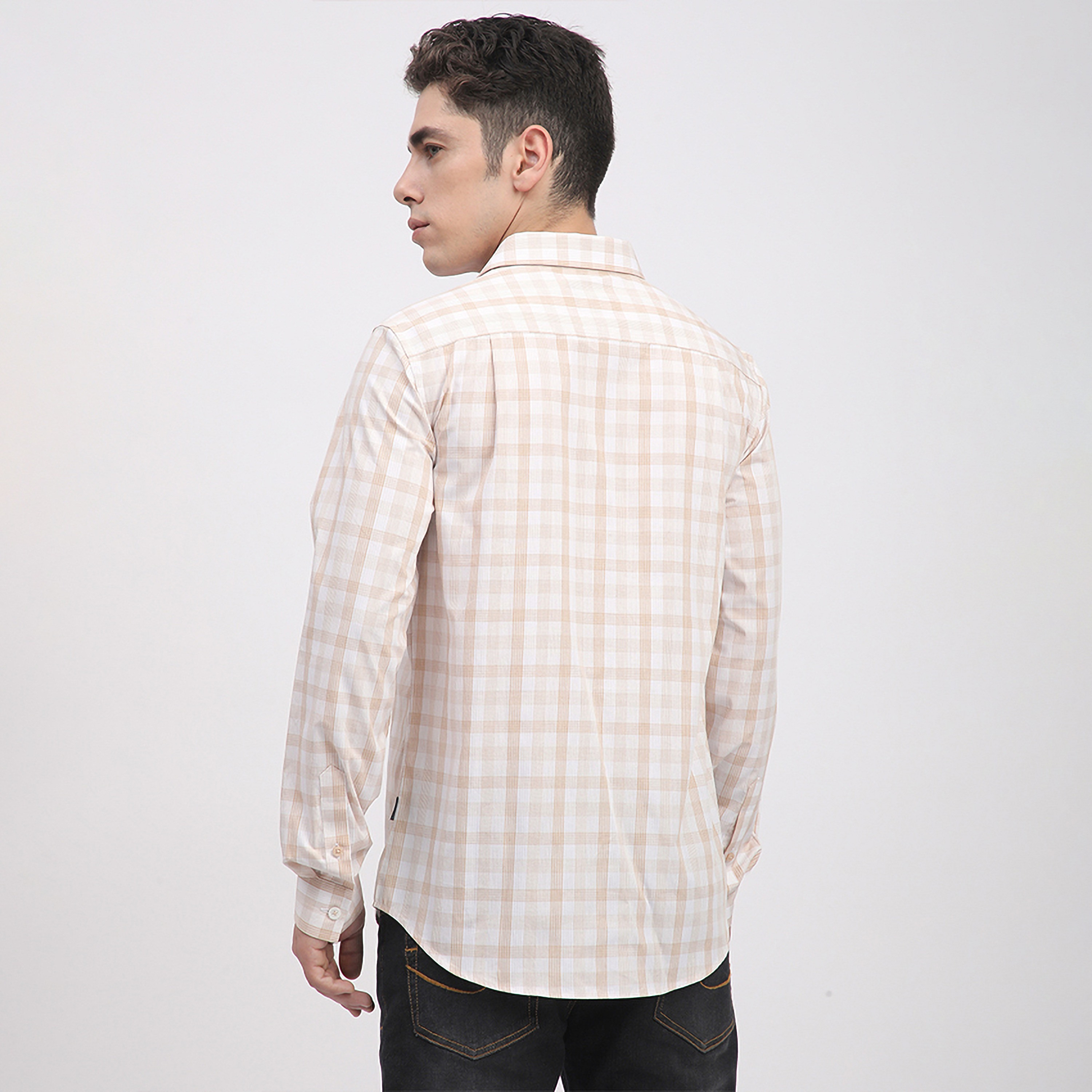 Beverly Hills Polo Club Regular Fit Checked Spread Collar Long Sleeves Men's Shirt-men-clothing-shirts-image-4