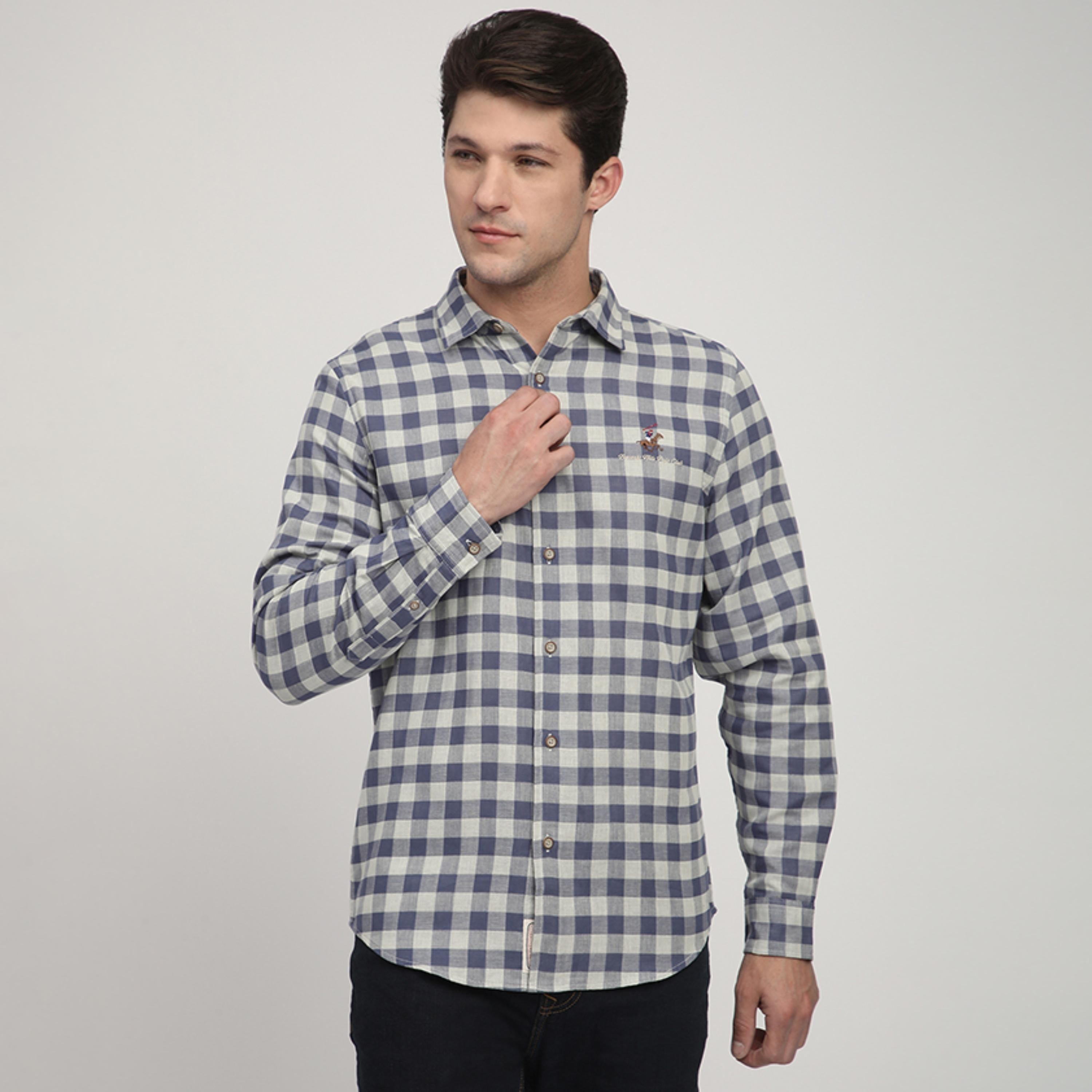 قميص رجالي بقصّة عادية ومربّعات وأكمام طويلة من بيفرلي هيلز بولو كلوب-men-clothing-shirts-image-1