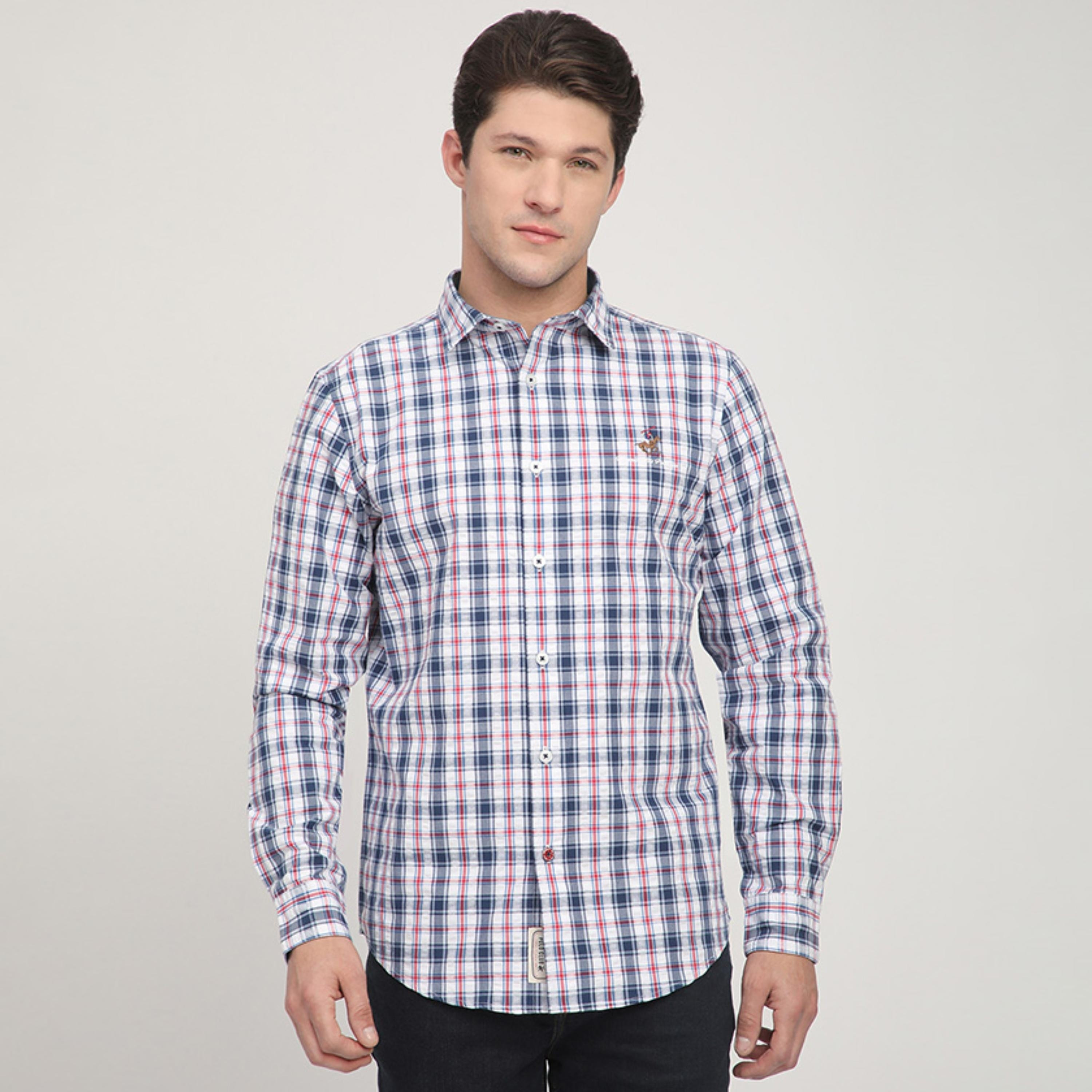 قميص رجالي بقصّة عادية ومربّعات وأكمام طويلة من بيفرلي هيلز بولو كلوب-men-clothing-shirts-image-1