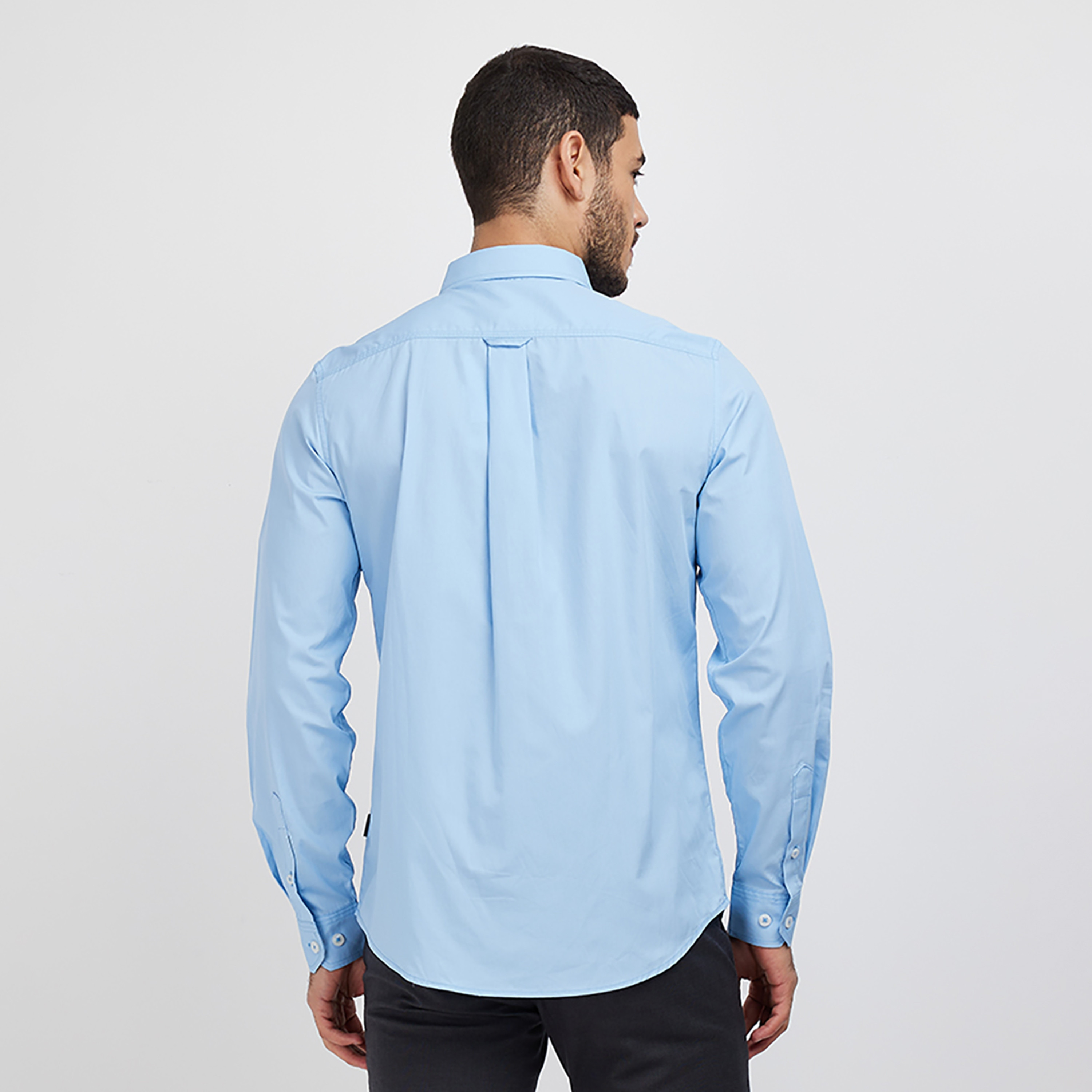 قميص كاجوال من بيفرلي هيلز بولو كلوب بأكمام طويلة وياقة واسعة ذو شعار-men-clothing-shirts-image-4