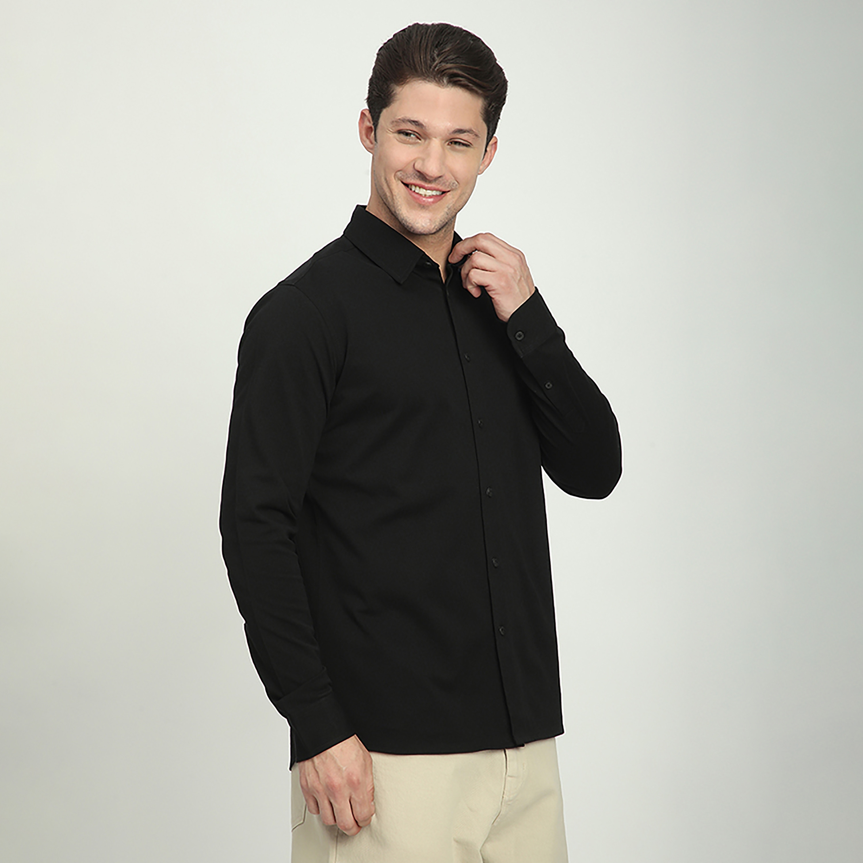 Beverly Hills Polo Club Regular Fit Plain Collared Long Sleeves Men's Shirt-men-clothing-shirts-image-3