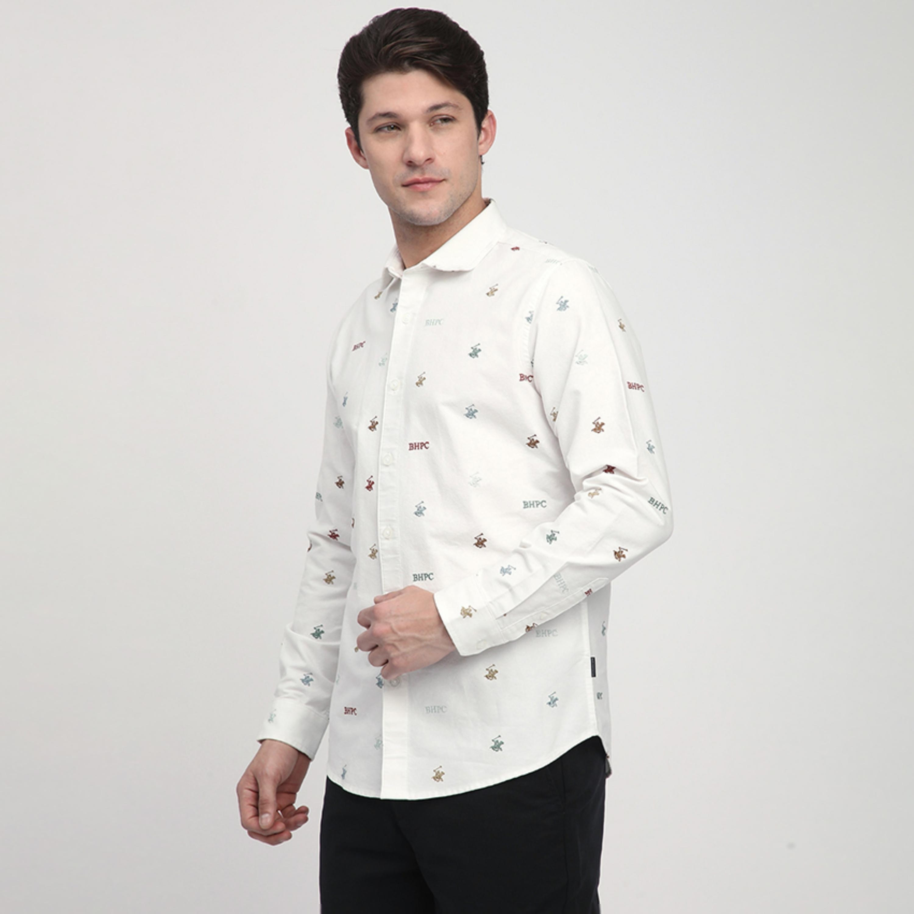 قميص رجالي بقصّة عادية وطبعة شعار وأكمام طويلة وياقة من بيفرلي هيلز بولو كلوب-men-clothing-shirts-image-6