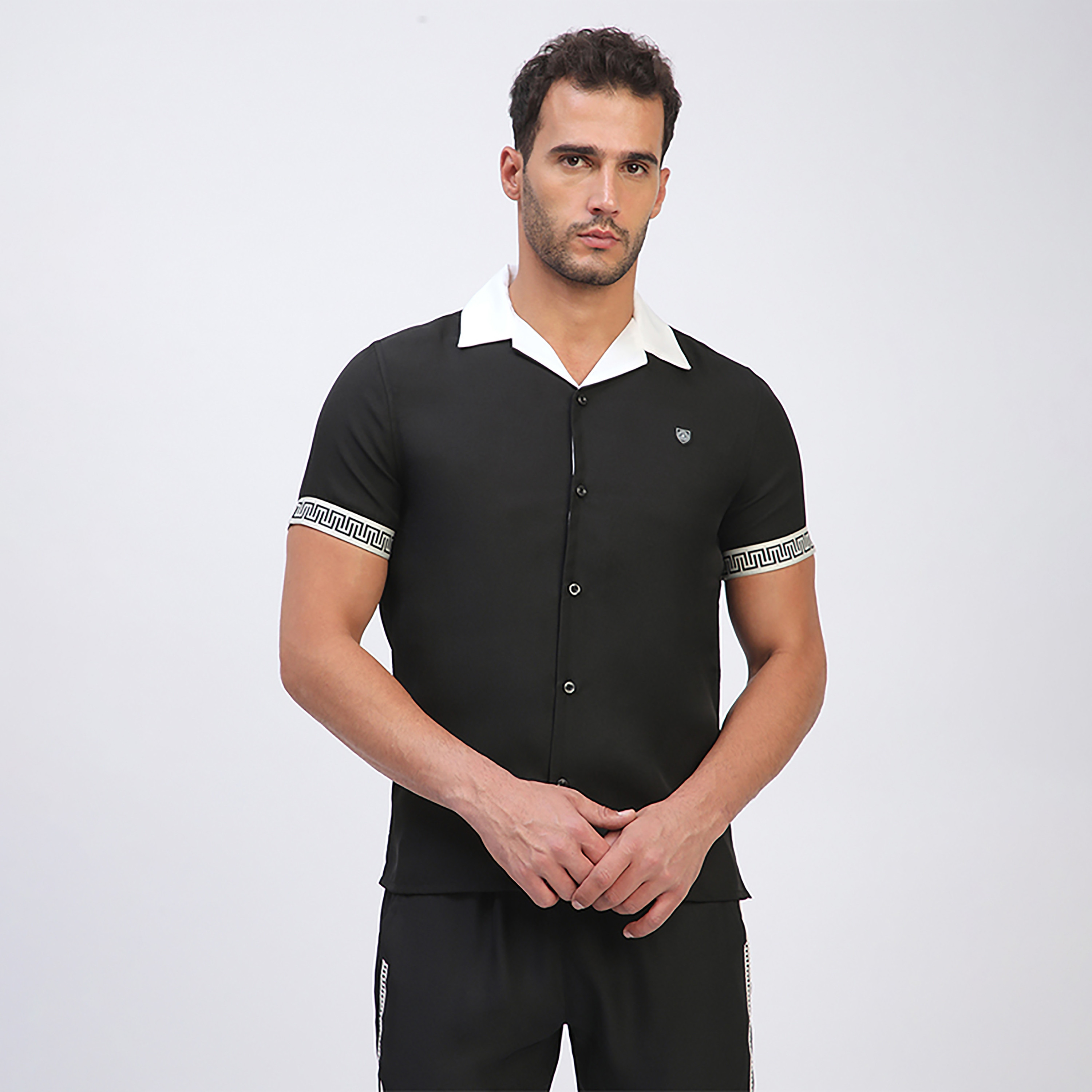Beverly Hills Polo Club Plain Regular Fit Cuban Collar Short Sleeves Shirt-men-clothing-shirts-image-1