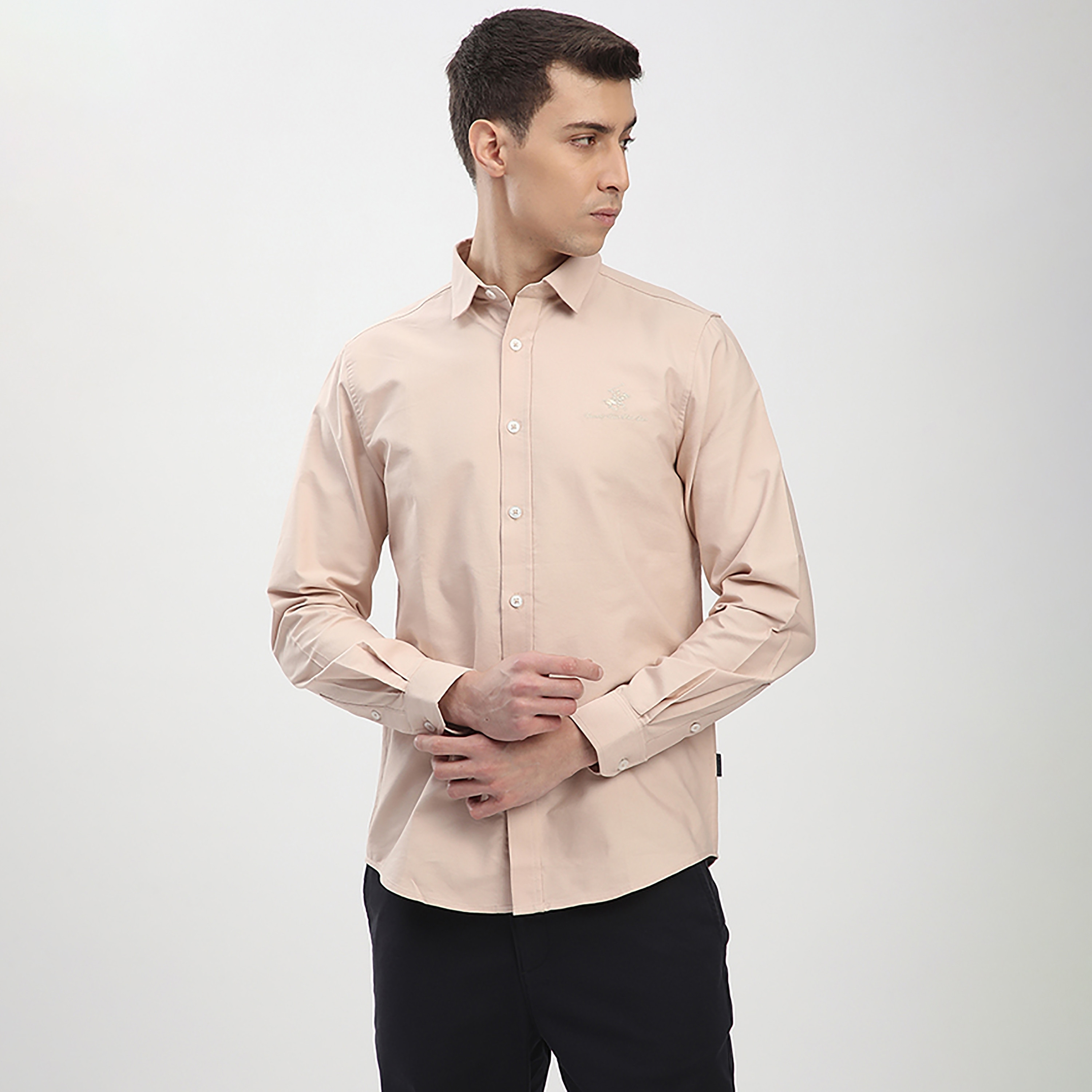 Beverly Hills Polo Club Regular Fit Plain Spread Collar Long Sleeves Men's Shirt-men-clothing-shirts-image-1
