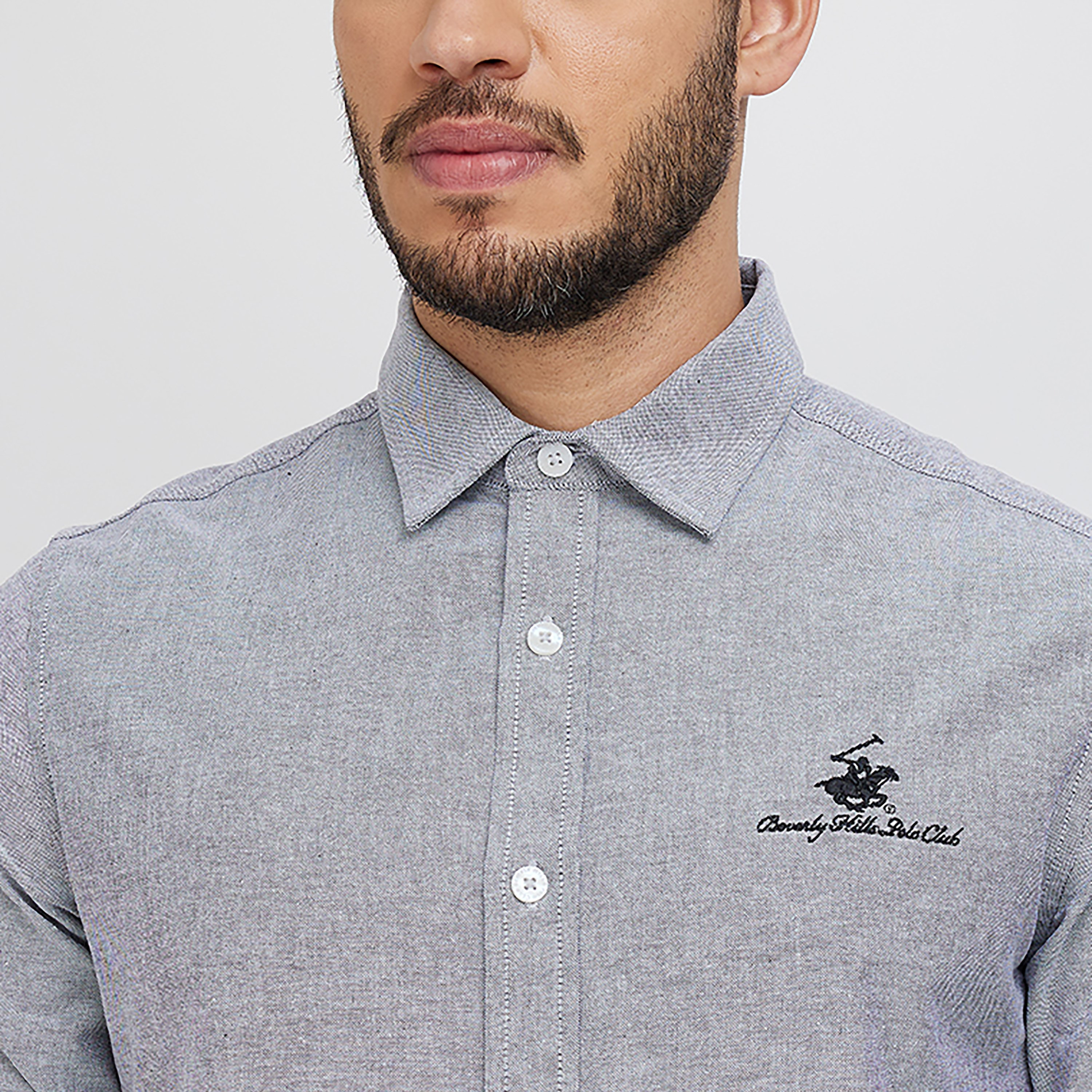 Beverly Hills Polo Club Logo Spread Collar Long Sleeves Casual Shirt-men-clothing-shirts-image-3